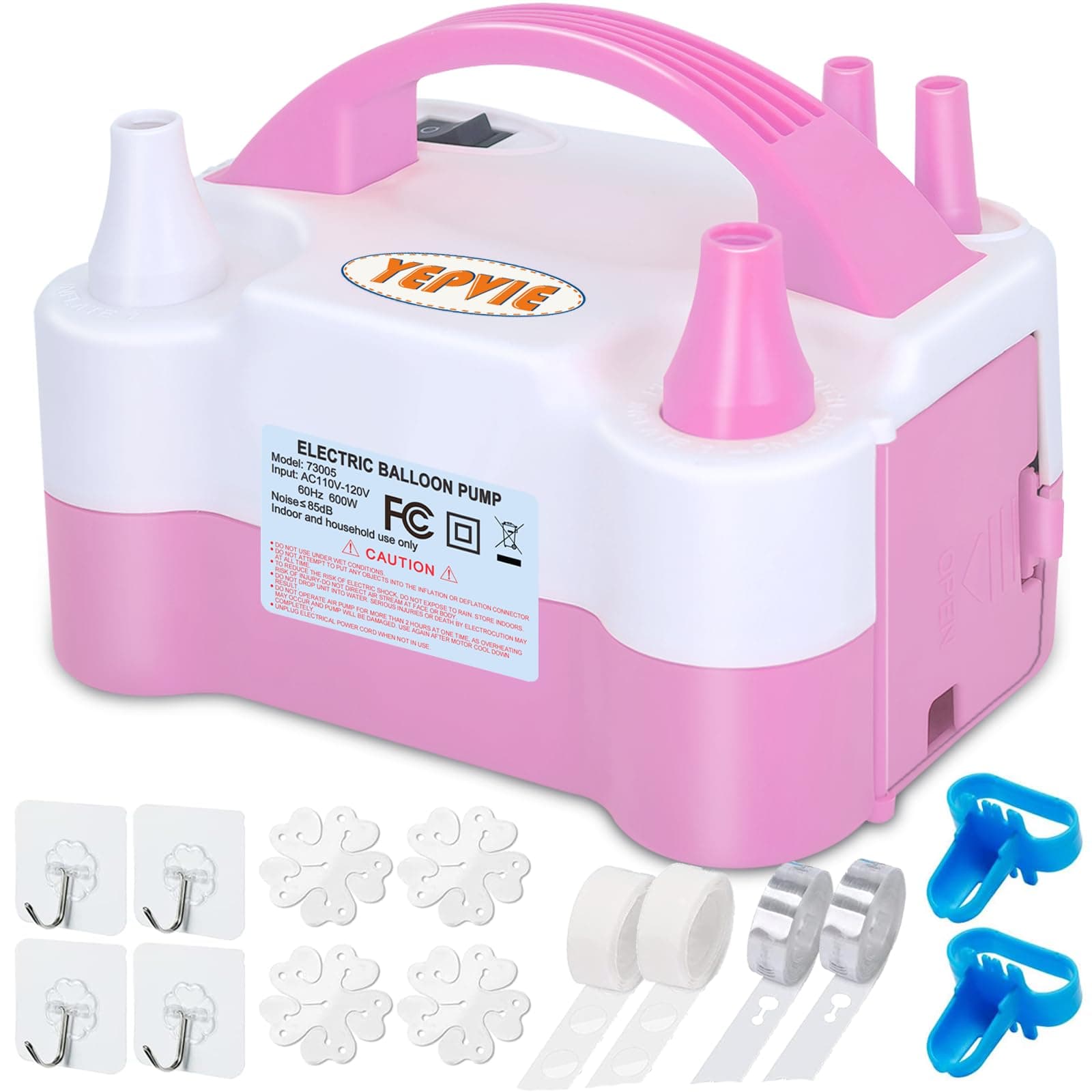 Electric Balloon Pump, Portable 2 Modes Balloon Blower Machine with 14 Ballon Arch Kits, Air Pump for Ballon, Balloon Inflator for Party Decoration (P i n k)