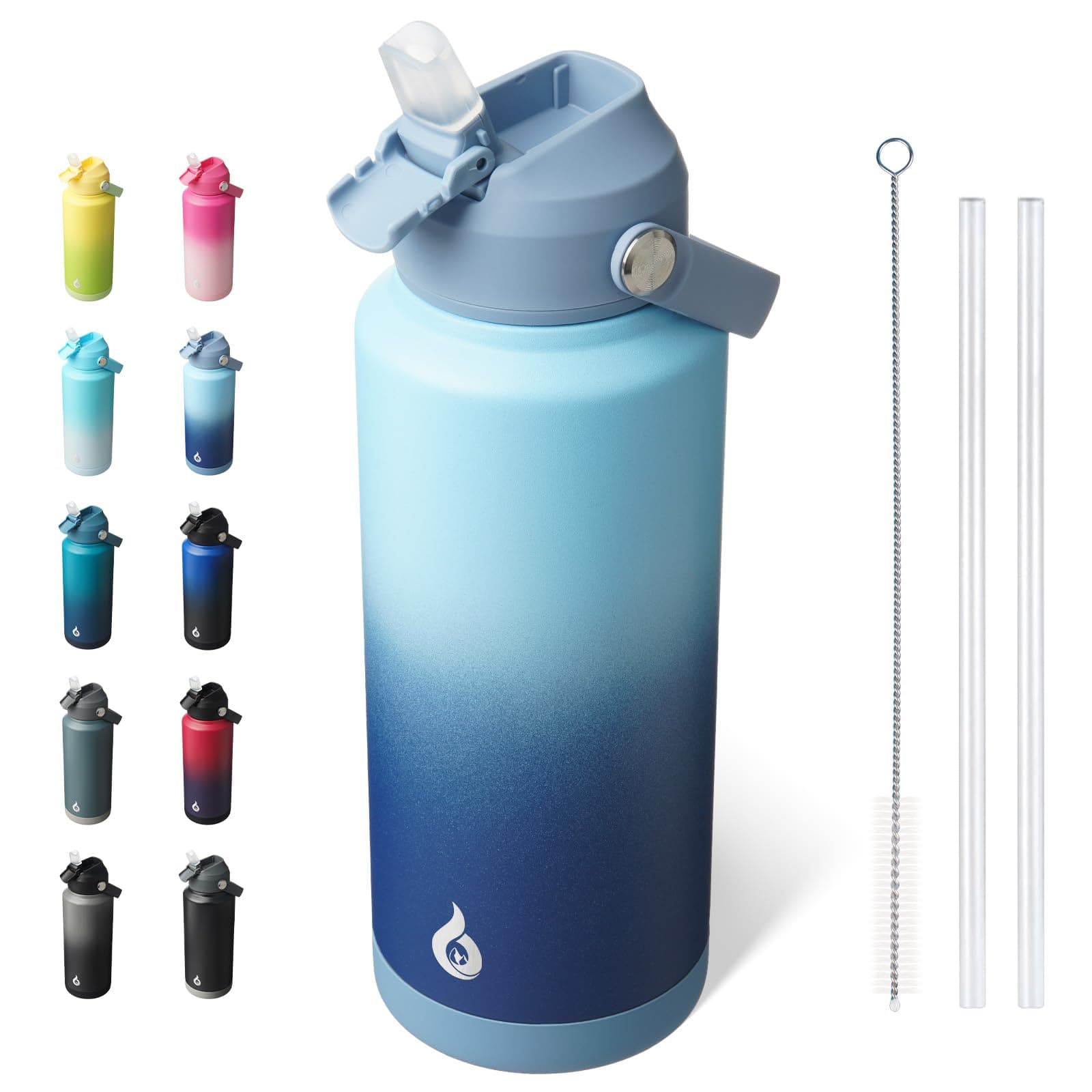 BJPKPK 32oz Insulated Water Bottle, Stainless Steel Bottle with Straw Lid