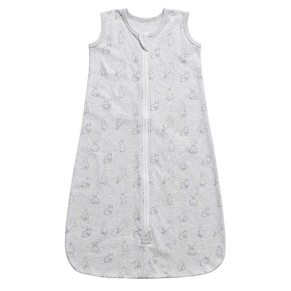 Owlivia Baby Organic Cotton 0.5tog Wearable Blanket - Lightweight Sleeping Bag with 2-Way Zipper, Boys Girls Swaddle Transition Sleep Sack (0.5tog Gray Rabbit, 3-12 Months)