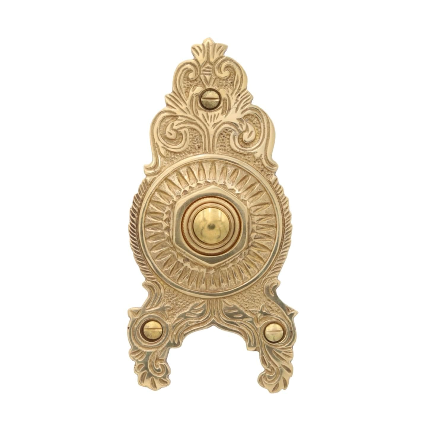 Victorian Brass Doorbell Push Button Sunburst Renovation Hardware (Brass)