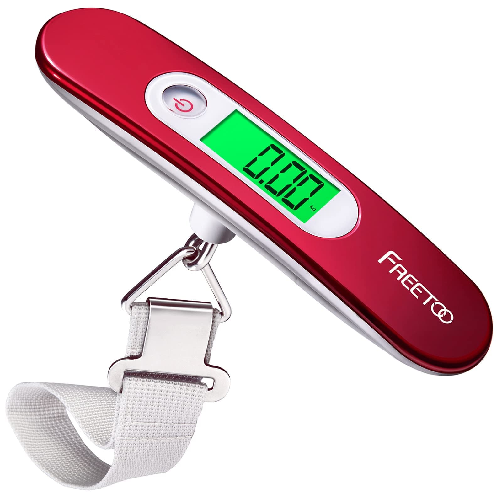 FREETOO Luggage Scale with Tare Function 110 Lb/ 50Kg Capacity, Red