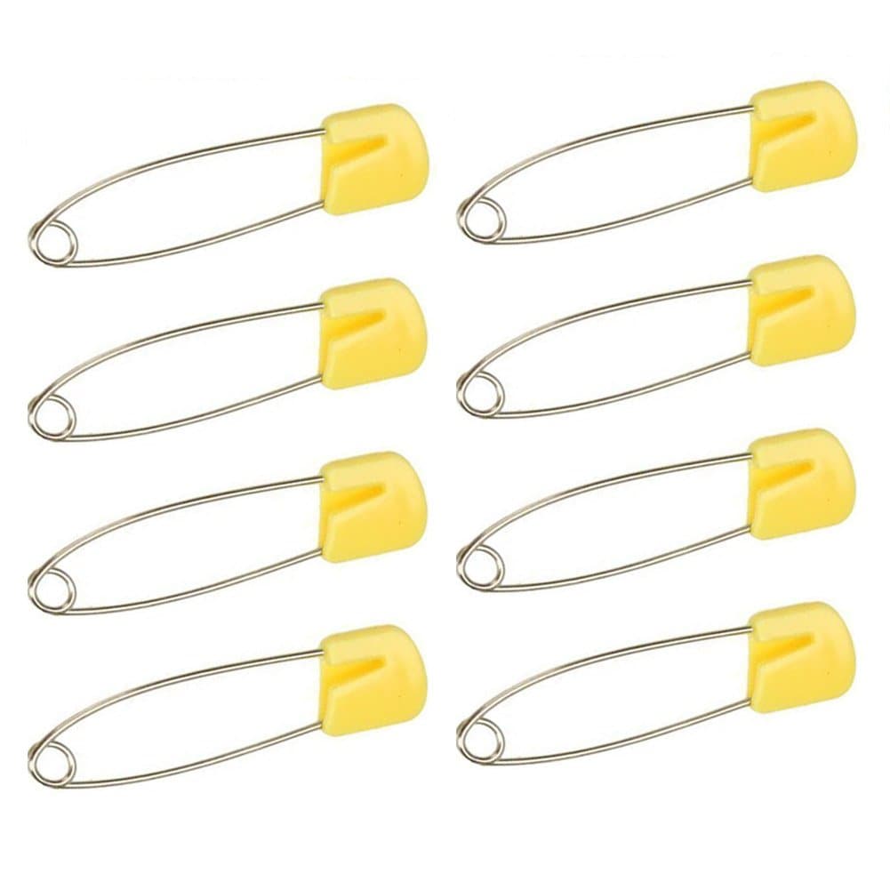 AEXGE Plastic Head Baby Safety Pin Diaper Pins 1.5inch Cloth Nappy Safety Pins,Pack of 100 (Yellow)