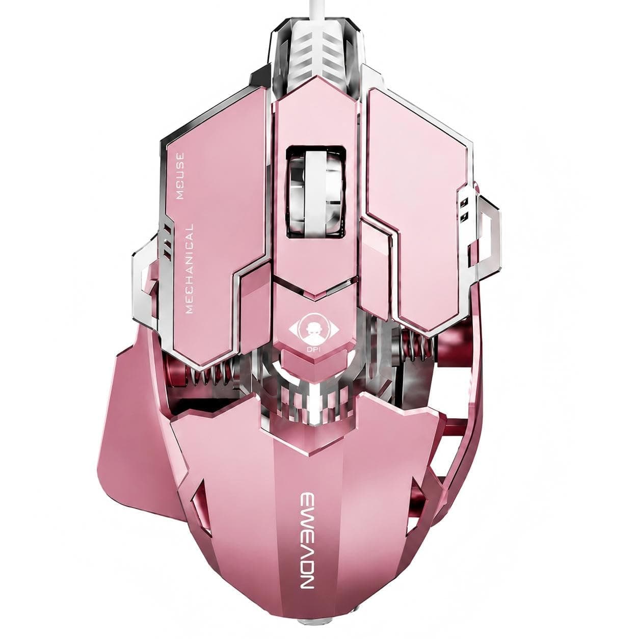 SEUNKWANG EWEADN G5 Wired Gaming Mouse, Ergonomic RGB Computer Mouse, 12800 Adjustable DPI, 9 Programmable Macro Buttons with Rapid Fire Key Compatible for PC/Laptop/Windows-Pink