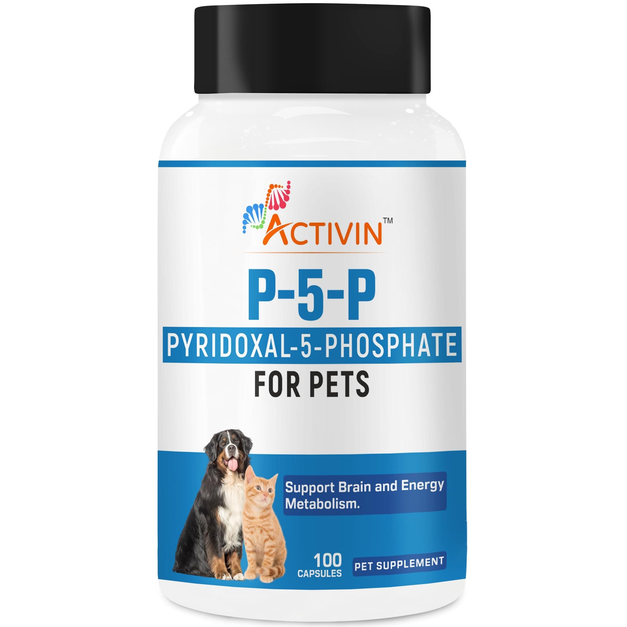 Vitamin B6 Supplement for Dogs and Cats | P5P Supplement | Supports Healthy Nervous System Function| Support Energy and Amino Acid Metabolism |100 Capsules.