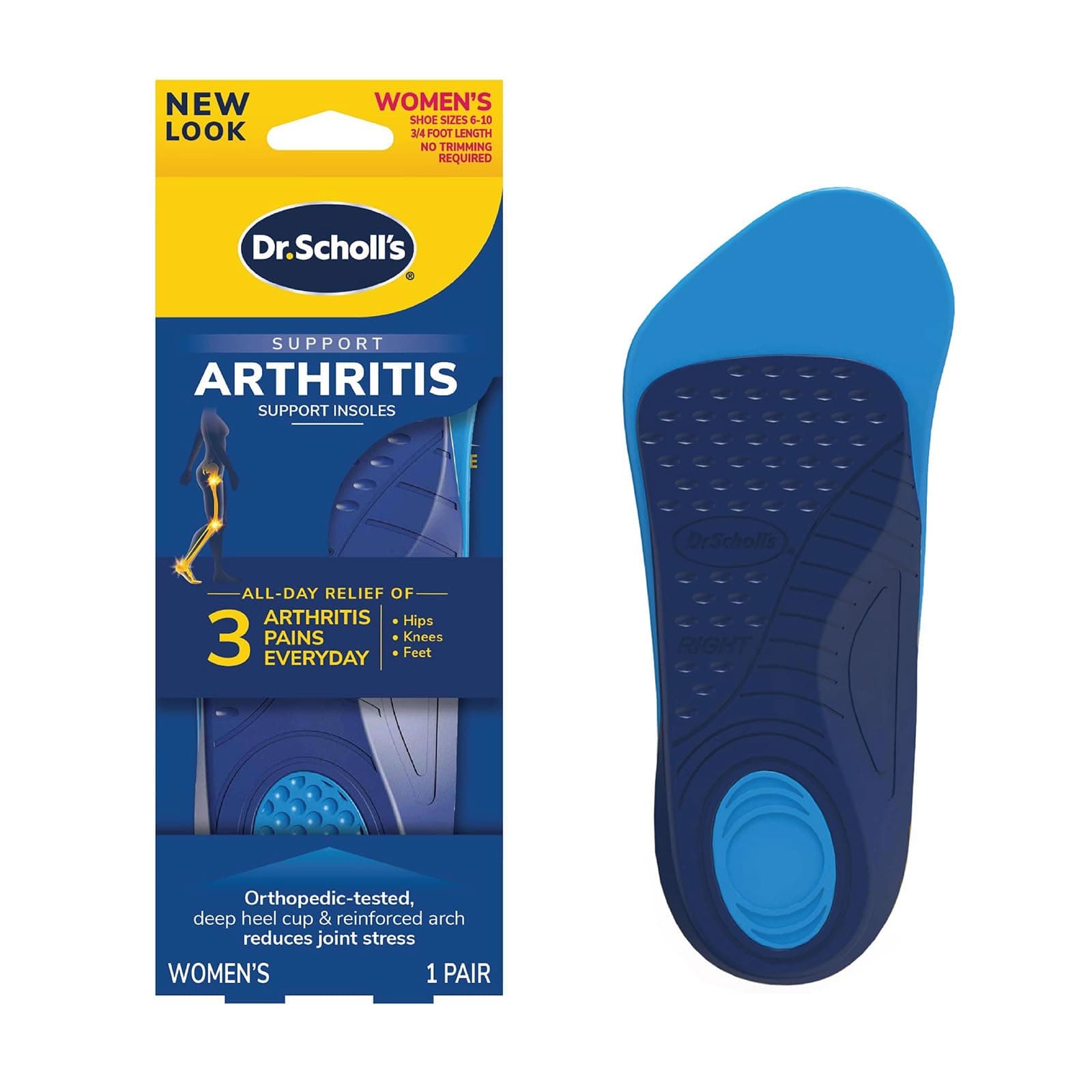 Dr. Scholl’s Pain Relief Orthotics for Arthritis Pain for Women, 1 Pair, Size 6-10