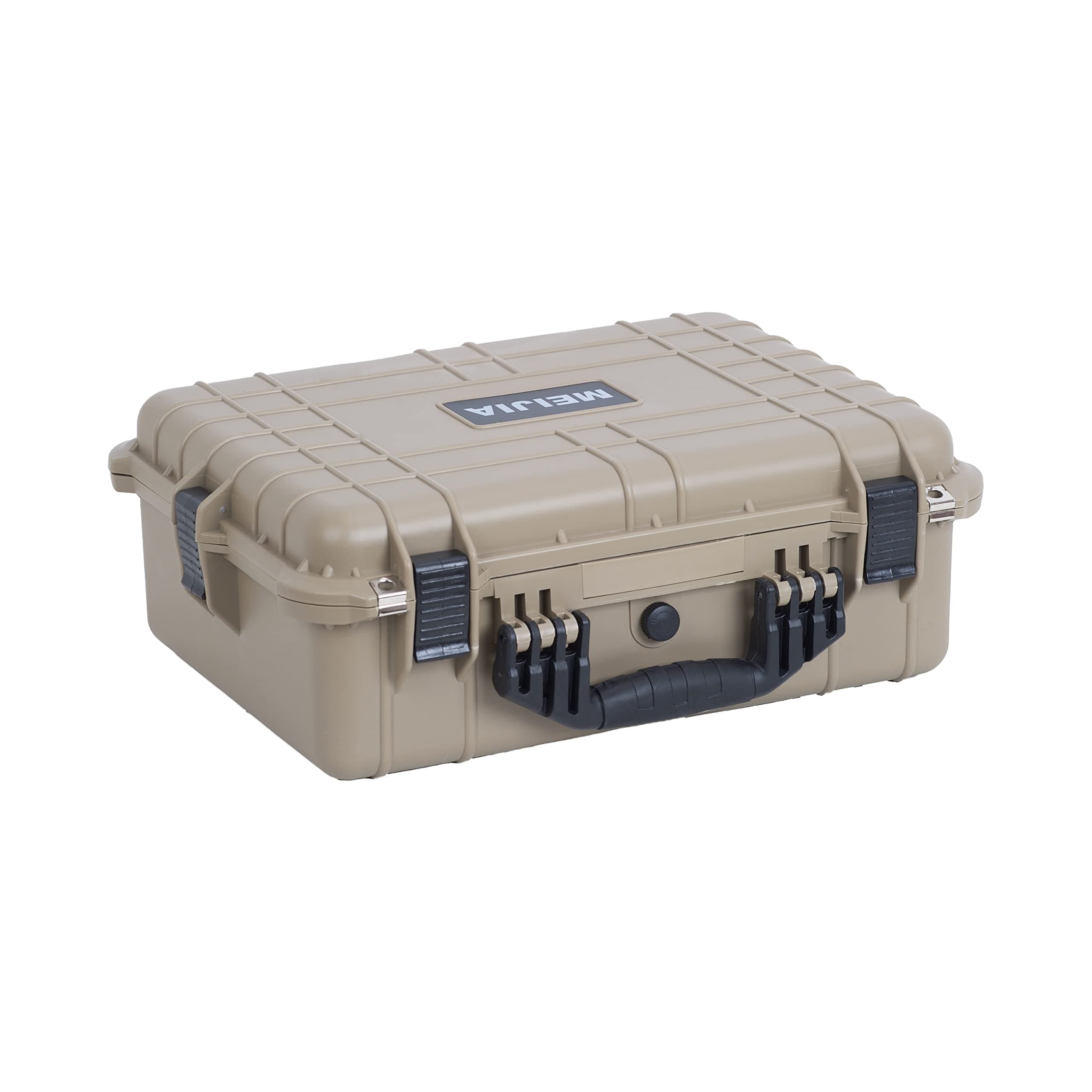 MEIJIA All Weather IP67 Waterproof Hard Camera Case,Hard Protective Case,Hard Case with Customizable Foam,Fit Use of Drones,Camera,Equipments,Pistols(Desert Tan,19.78x15.77x7.41inches)