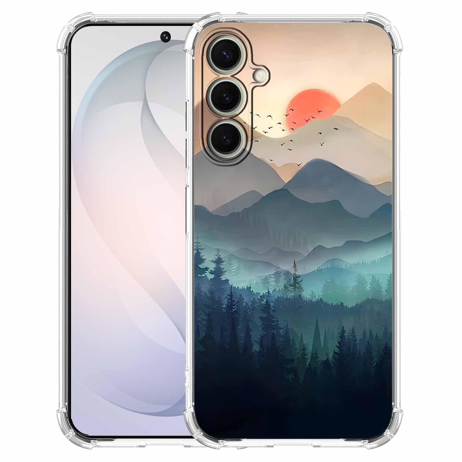 malegaon Sunset Nature Landscape Wilderness Night Art Painting,Trendy Soft TPU Full Cover Case for Samsung Galaxy S26+ Clear