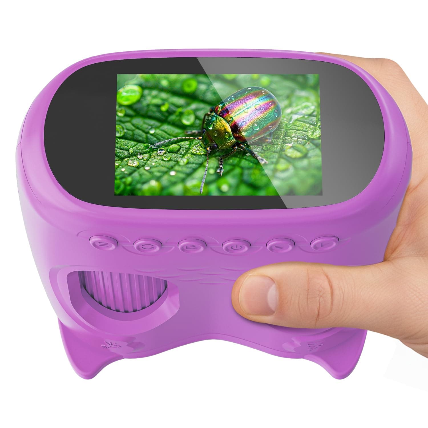Temodu 2-in-1 Kids Microscope Telescope, 2.0" 1000X Digital Microscope for Kids, HD Portable Education Telescope for Kids Birthday Festival Gift, Science Fun Toys for Children Age 4-12 (Purple)