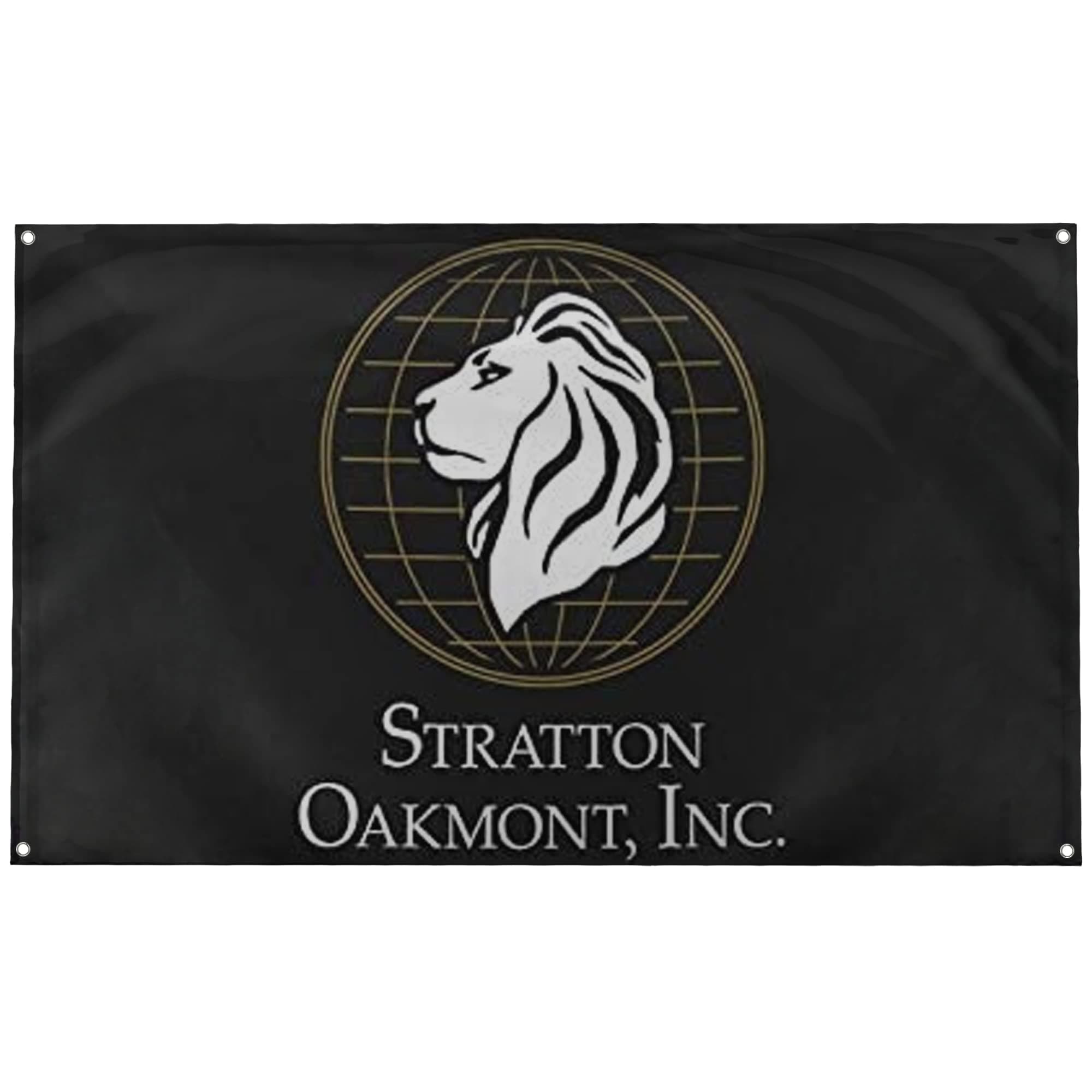 Banger - Stratton Oakmont Inc. Logo Black Wolf of Wall Street Motivational Inspirational Office Gym Dorm Wall Decor Design on a 3X5 Feet Flag with 4 Grommets for Easy Hanging. Authentic BANGER FLAG