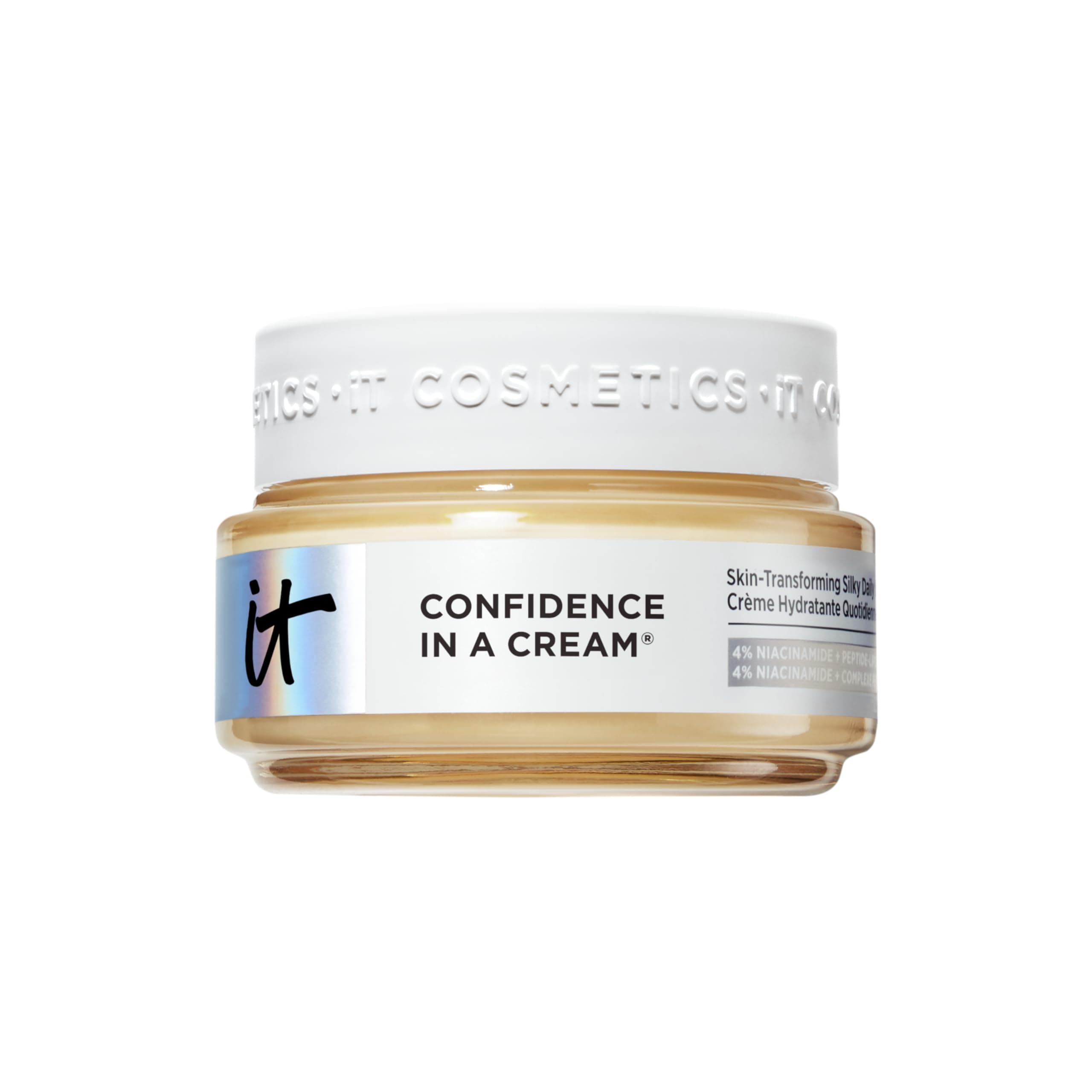 IT Cosmetics Confidence in a Cream - Facial Moisturizer - Reduces the Look of Wrinkles & Pores, Visibly Brightens Skin - With Hyaluronic Acid & Collagen - 2.0 fl oz