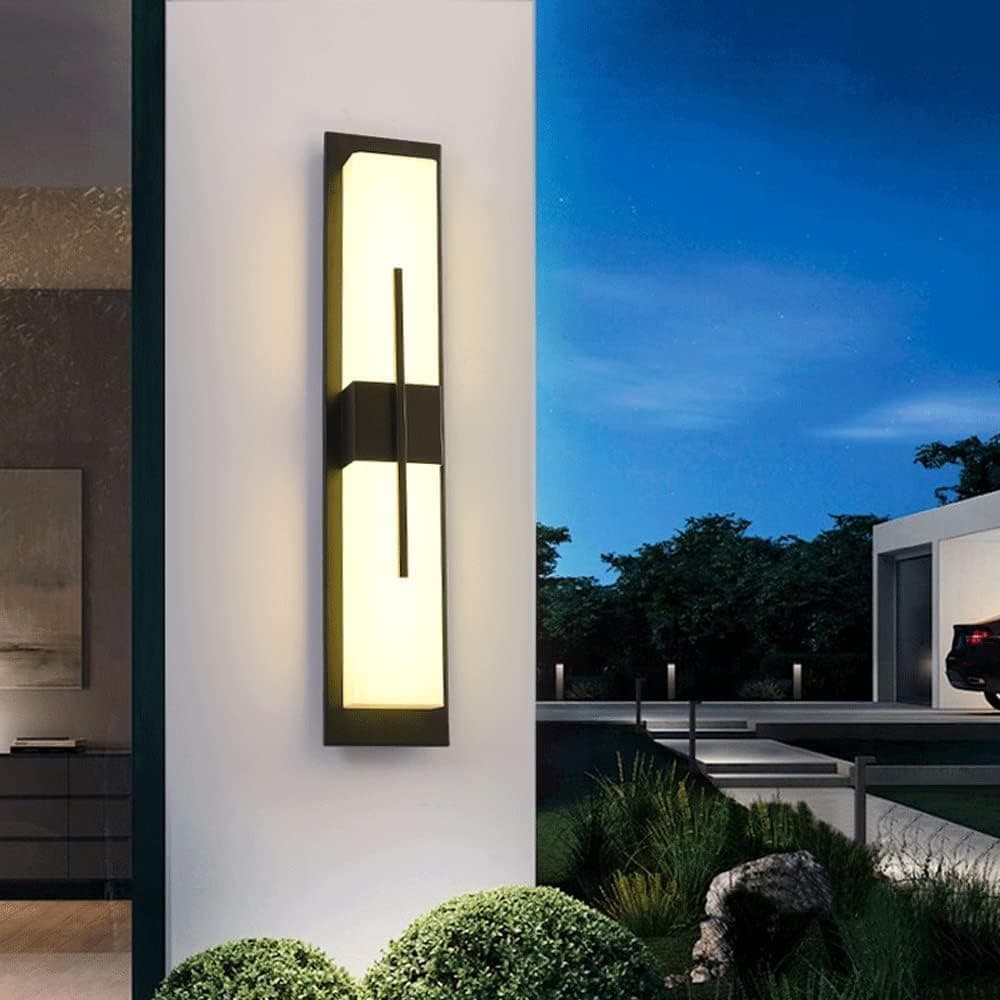 SIYANE Black Long Strip Sconce Wall Lights Outdoor Exterior Porch Lights Waterproof Wall Mount Stainless Steel Modern Linear Outside Wall Lamp for Patio House Park Door Yard Entryway