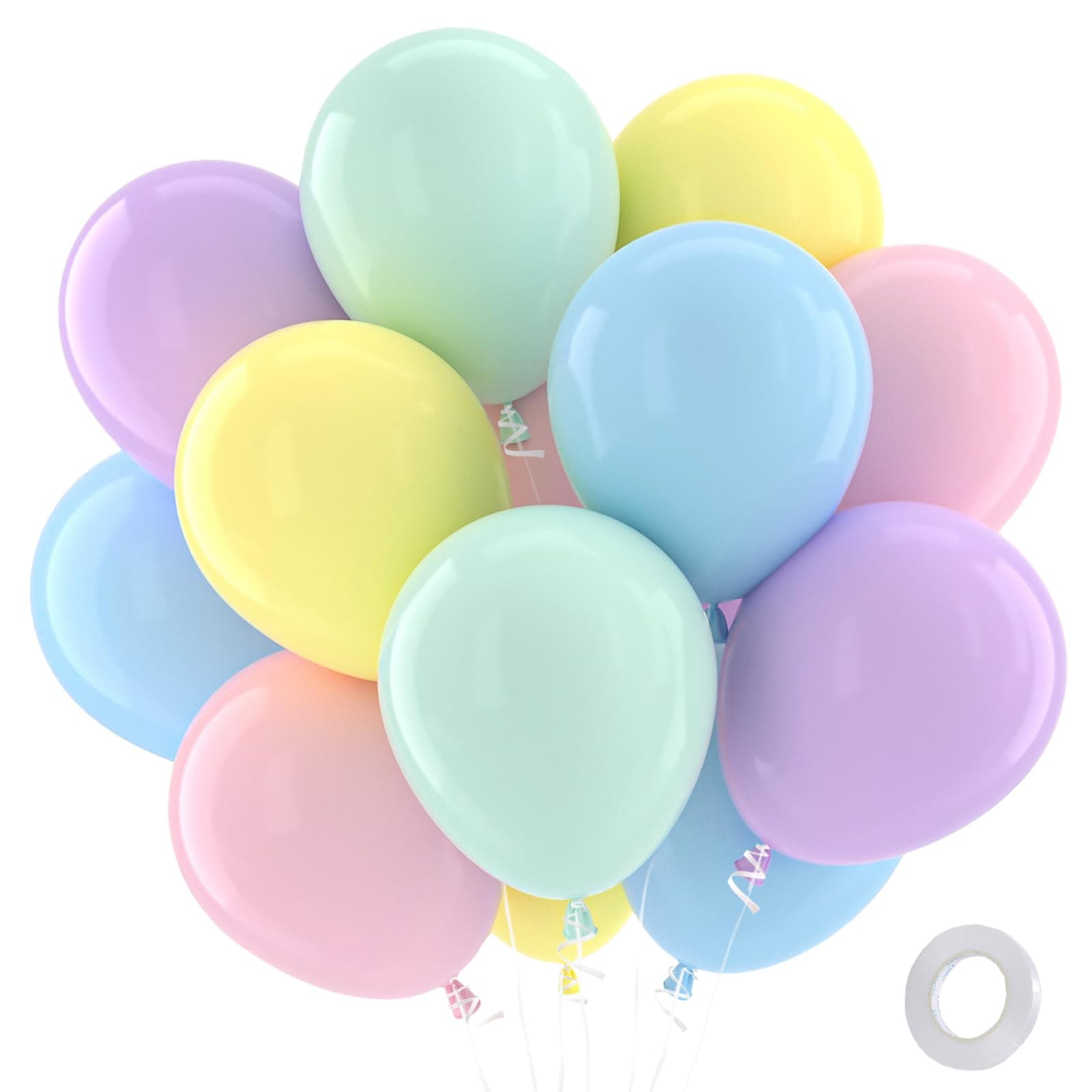 Pastel Balloons 100 Pack 12 Inch Round Macaron Color Balloons Latex Party Balloons for Birthday Baby Shower Rainbow Bridal Shower Wedding Easter Party Decorations