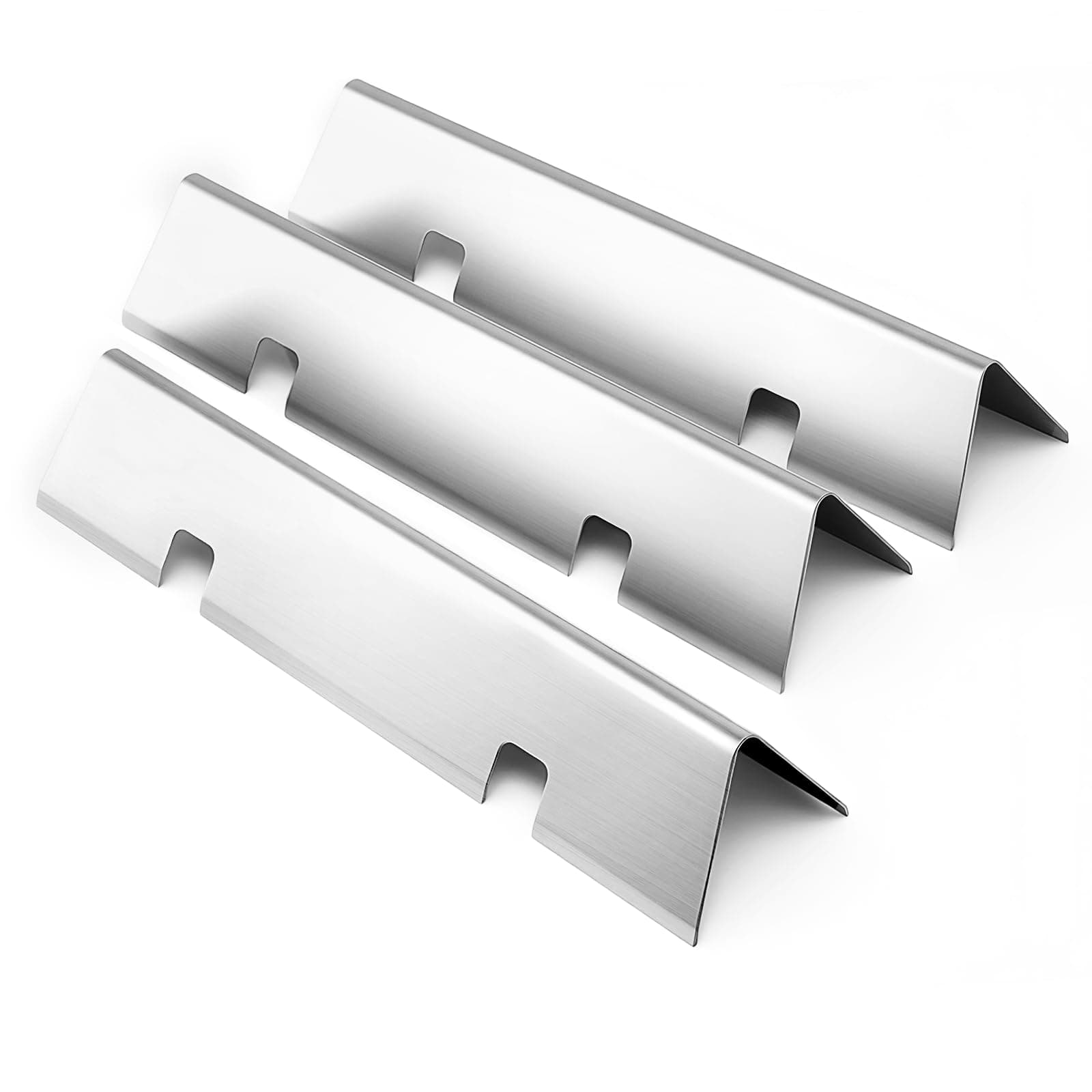 BLUES GRILL PARTS 7635/7735 15.3" 201 Stainless Steel Flavorizer Bars - Replacement Heat Plates for Weber Spirit 200/GS4 Spirit II Series (Front Control: E210/E220/S210/S215), Fits 67045