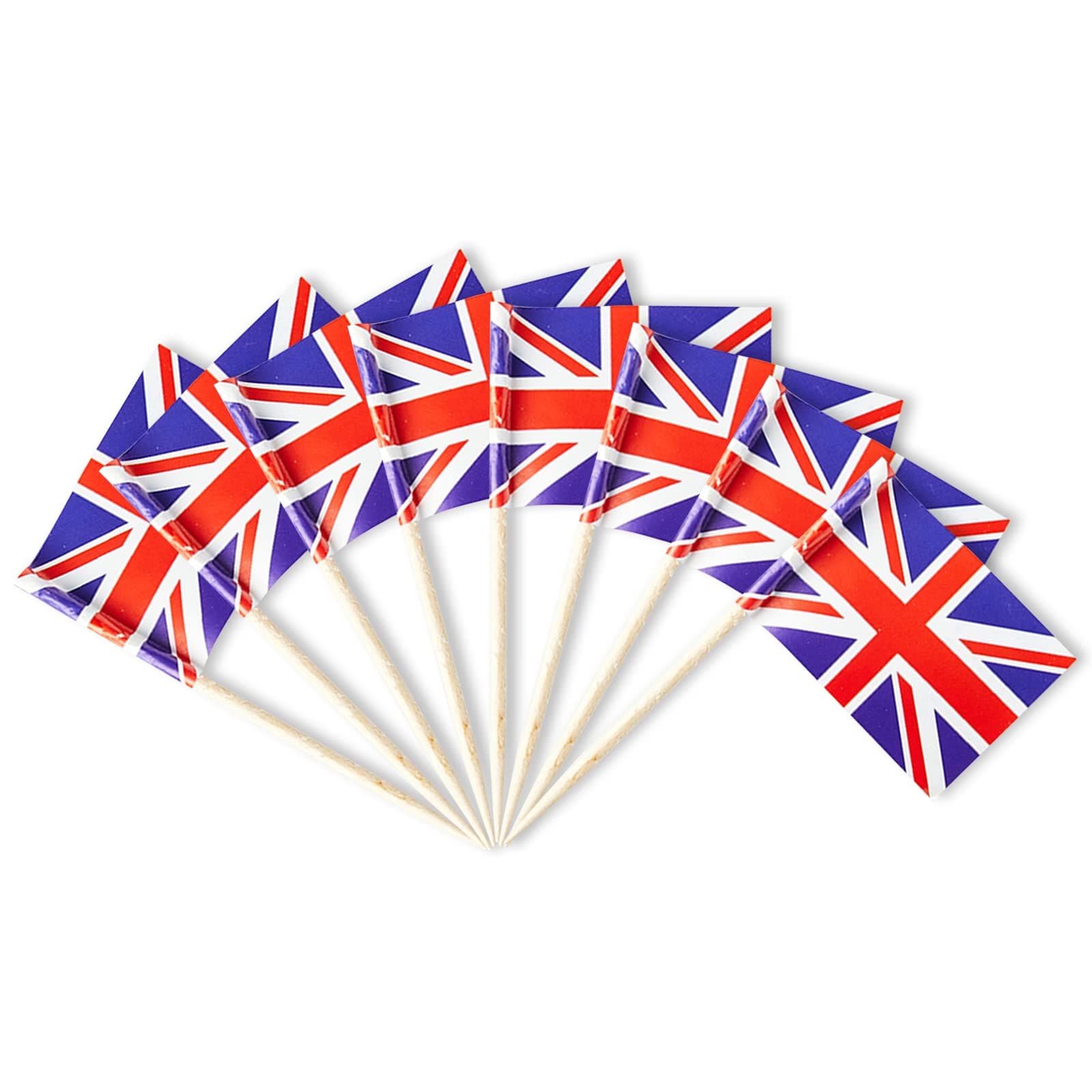 Uk Flag United Kingdom Miniature Toothpick Flags Decorations Small Cupcake Toppers Cocktail Food Flags Decor For Independence Day Party Bar (400 pack)