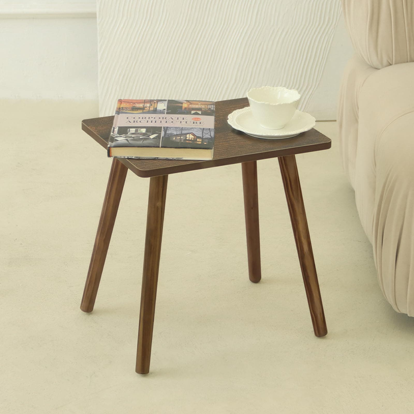 AWASEN Side Table, Small Wood End Table Living Room, Mini Bed Side Table Modern Accent Nightstand with Solid Wood for Bedroom Office Small Spaces, Rustic Brown