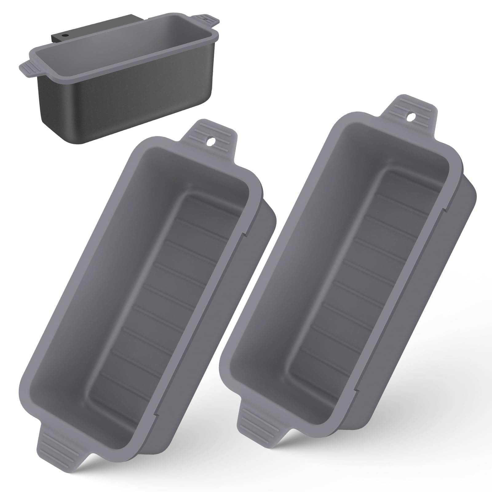 Oliggive 2 PCS Silicone Grease Cup Liners for Blackstone 36 28 22 17 Inch Griddle,Reusable Grease Catcher Cup Liner Grill Grease Tray,Durable Drip Pans Blackstone Griddle Accessories,Grey, GCL-2PCS
