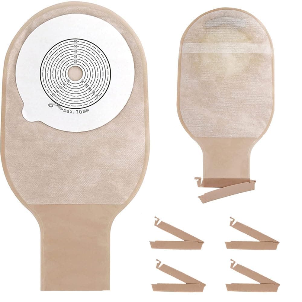 Colostomy Bags,One Piece Ostomy Supplies for Stoma Care Cut to Fit (20-70mm),Box of 20