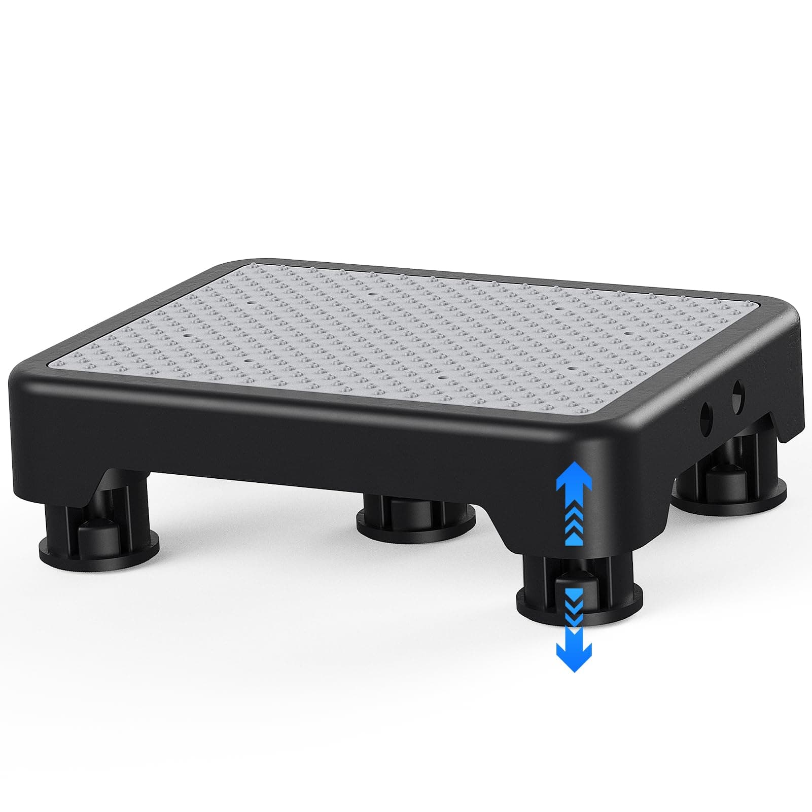 SPACELEAD Mobility Step Stool for Adults & Seniors, Indoor/Outdoor Portable Stair Assist, Anti-Slip Bathroom Step Stool, Platform Step for Kitchen, Office, and Bedroom, 600lbs Capacity, Black-Gray