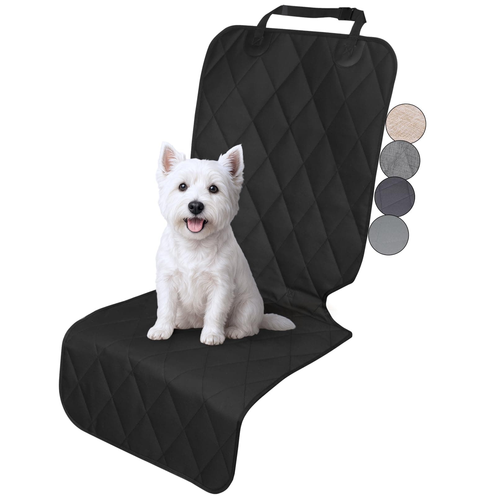 VIVAGLORY Dog Front Seat Cover Car Seat Protector, L, Black