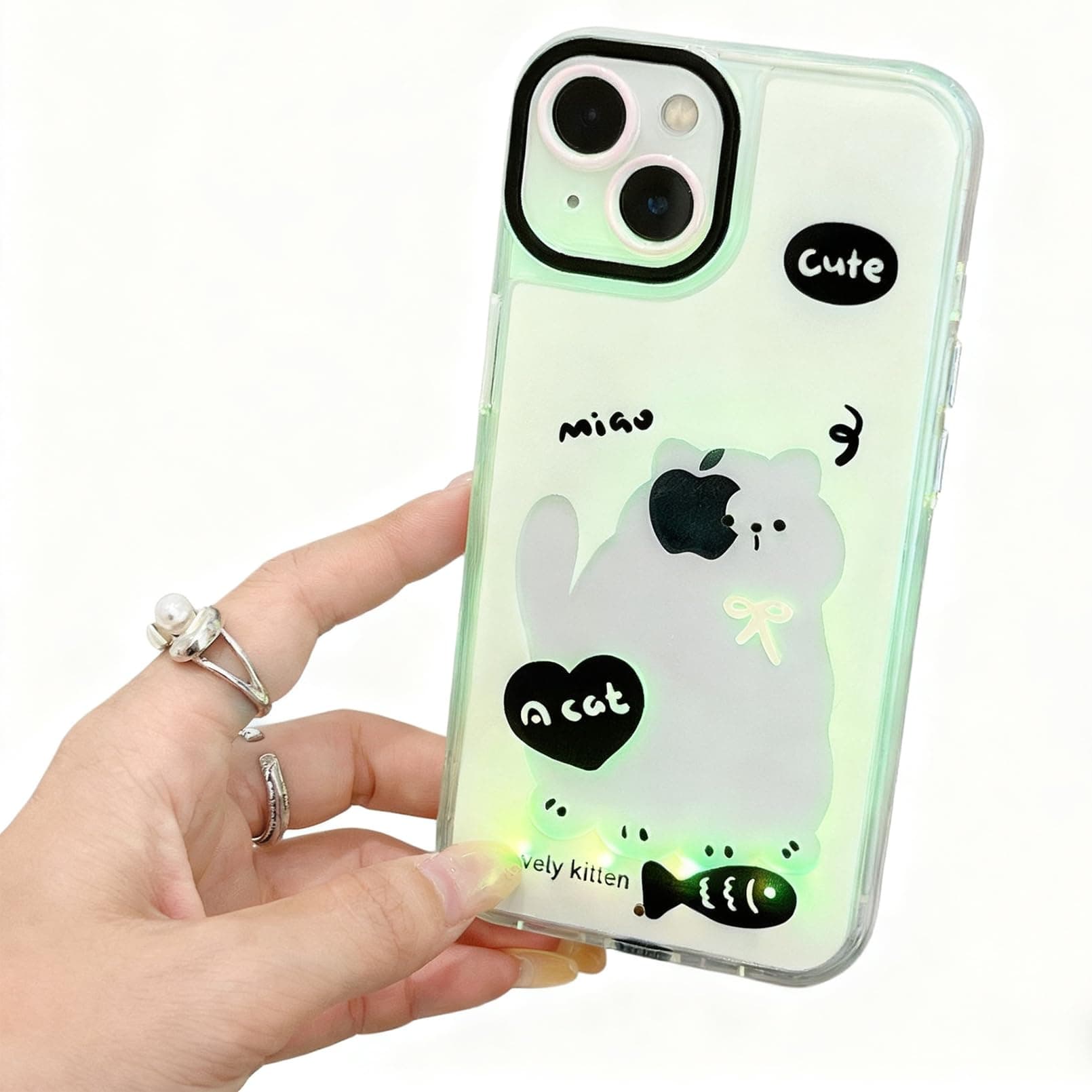 Light-Up Phone Case with LED Lights – Glow in the Dark for iPhone Case, Shockproof and Durable Protection, Unique Light Effects, Ideal for Parties, Night Out, and Gifts for Men and Women (17Air,B)
