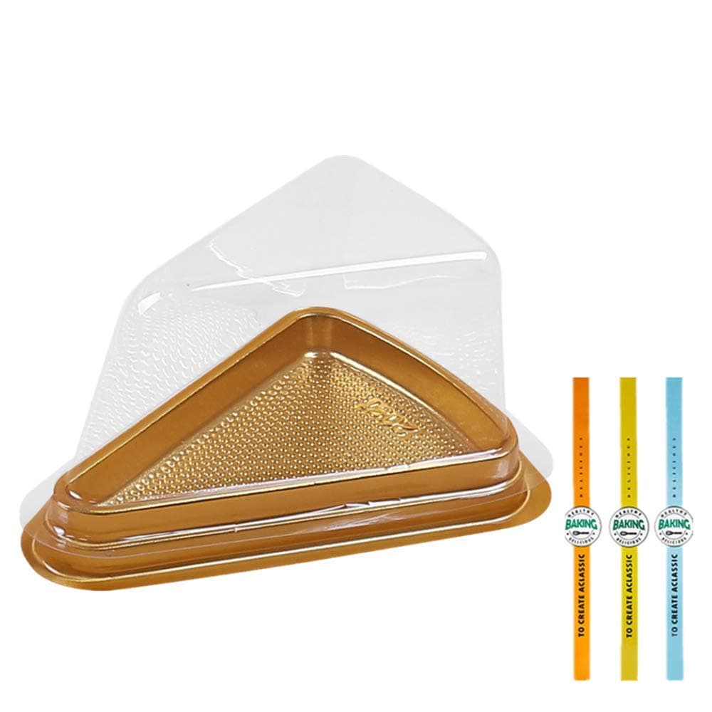 XIZHI Set of 50 Cake Slice Container Cheesecake Cake Slice Container Holder