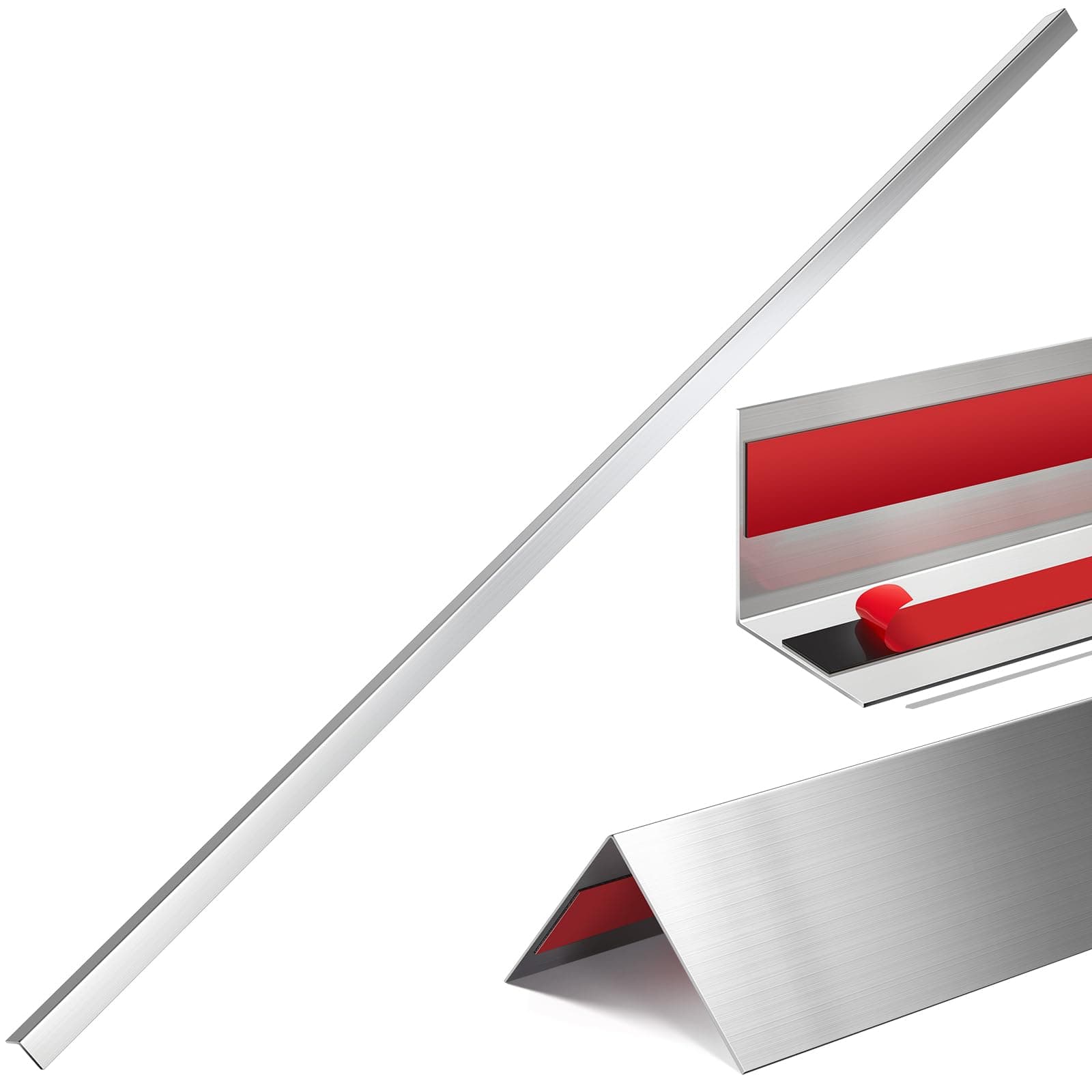 Therwen 5 Pieces Stainless Steel Corner Guards Corner Protector Metal Wall Corner Guard Wall Protection (0.5 x 0.5 x 48 Inches), As Pictures Shown