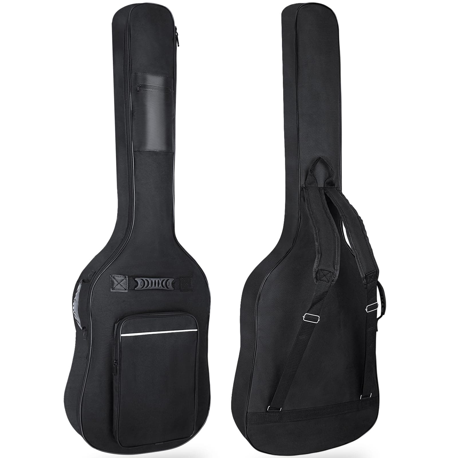 LETSROCK Bass Guitar Case, Bass Guitar Gig Bag 0.35 Inch Waterproof Thick Padding Backpack Soft Electric Bass Guitar Bag Dual Adjustable Shoulder Strap Pocket & Back Hanger Loop Black