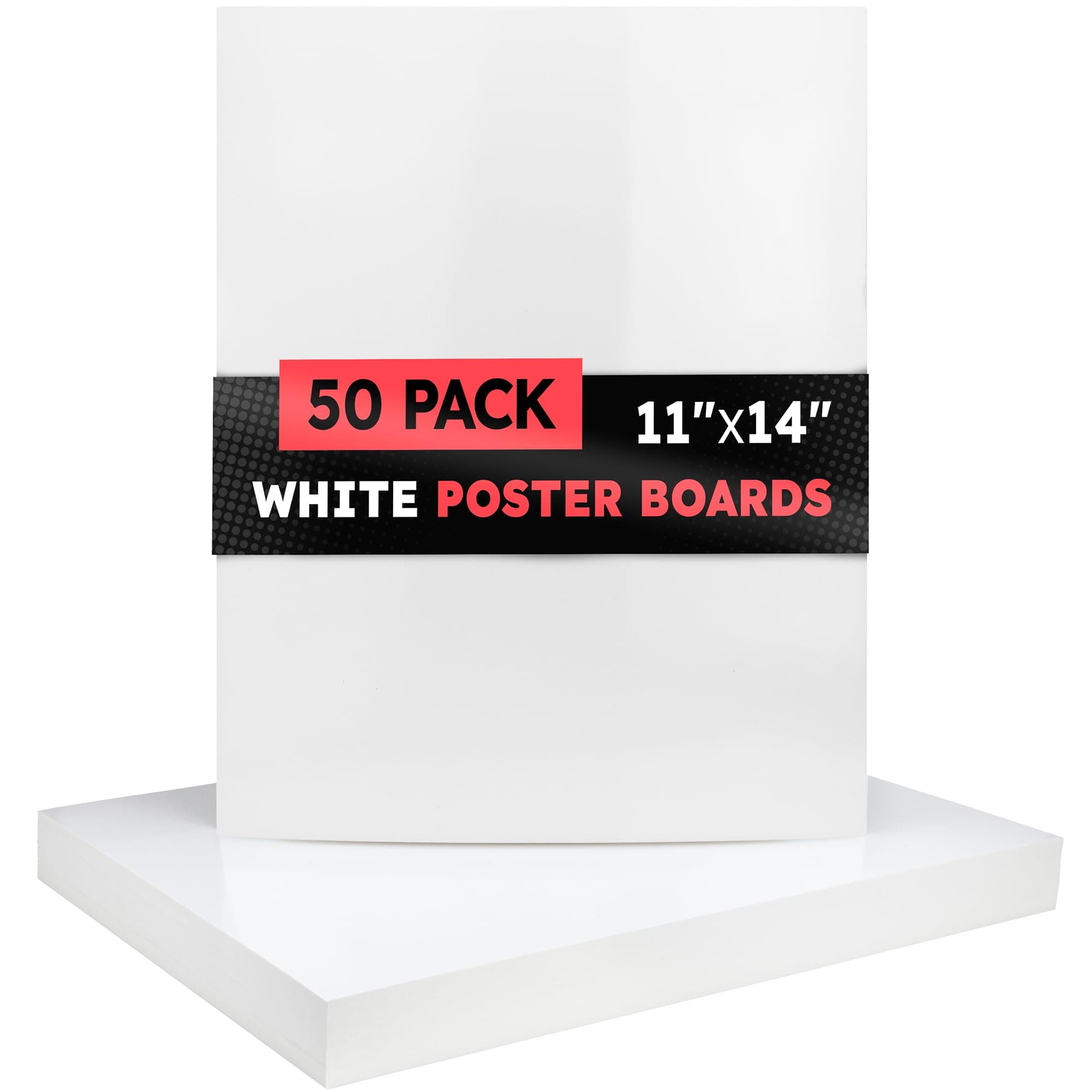 Hygloss White Poster Board 11 x 14-50 Count Bulk Pack, 10 Pt. Thickness