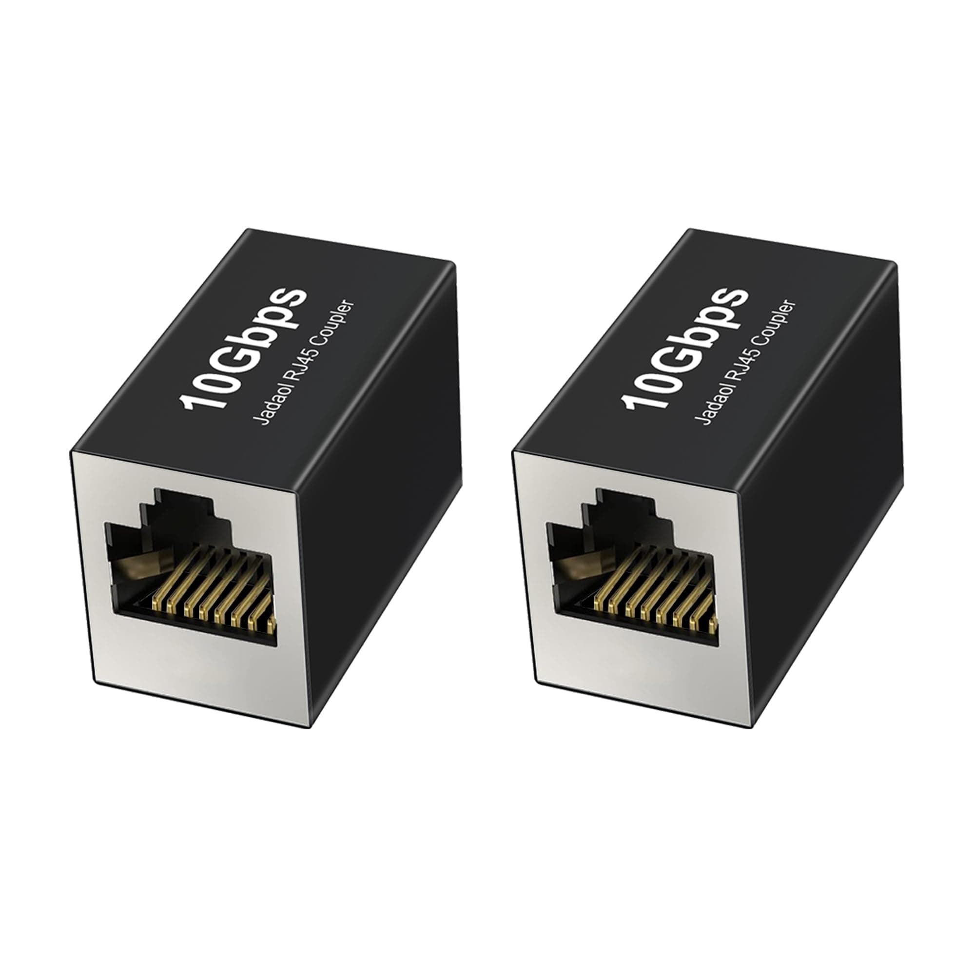 Jadaol [UL Listed] Shielded 10Gbps Inline RJ45 Coupler 2-Pack, Black