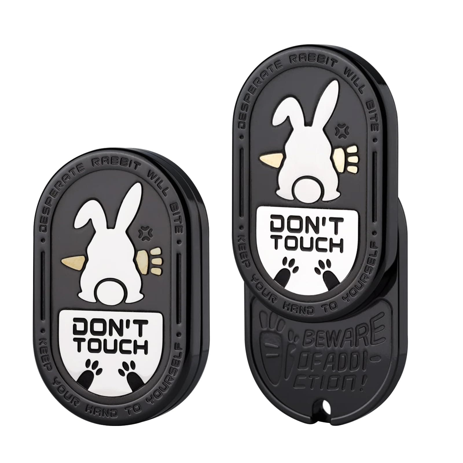 MQEDC Rabbit Fidget Toys for Adults - Mechanical Fidget Slider with Ratchet-Like Sound & Haptic Feedback, Office Executive Desk Toys for Stress & Anxiety Relief (Steel Black)
