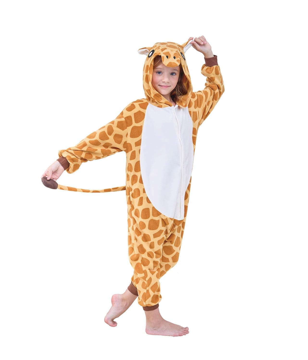 GENGZYMAS Kids Animal Onesie Giraffe Pajamas Halloween Costume 4T