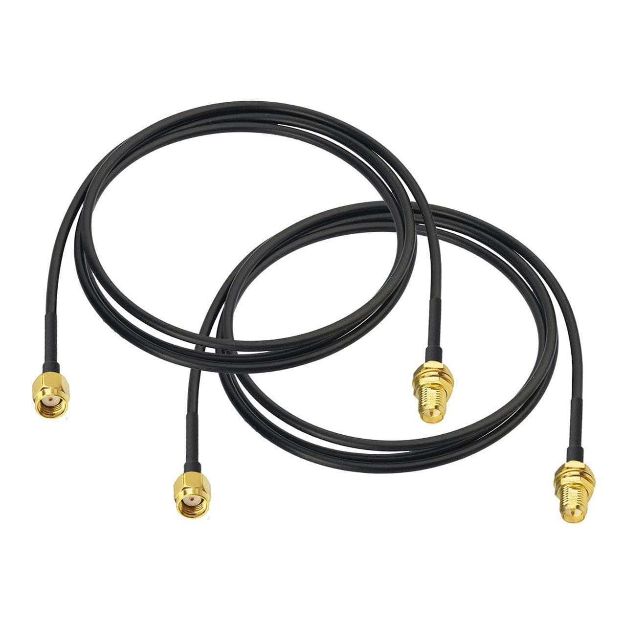 Bingfu RP-SMA Male to Female Bulkhead Mount RG174 WiFi Cable 1 m 3 ft