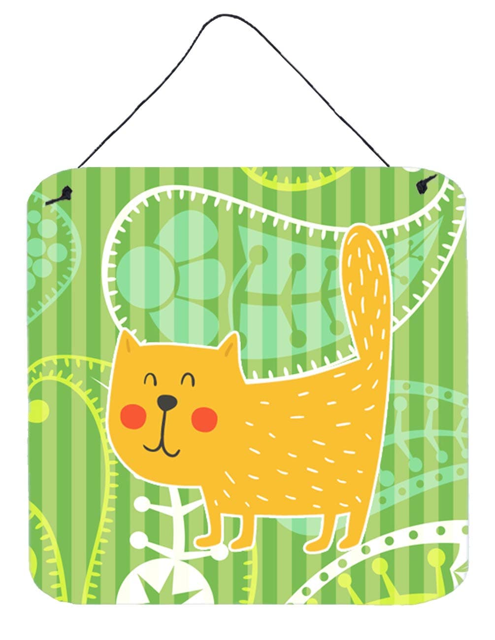 Caroline's Treasures Cat on Paisley Metal Print, 6" x 6", Multicolor