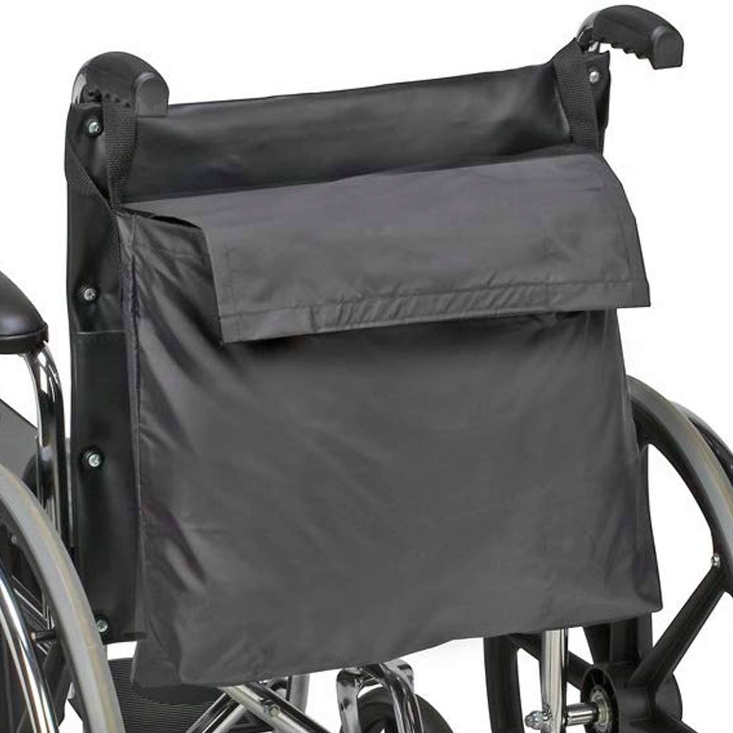 DMI Wheelchair Bag and Rollator Bag Provides Storage on Wheelchair, Rolling Walkers and Transport Chairs for Elderly and Disabled, Straps for Quick and Easy Install, Black