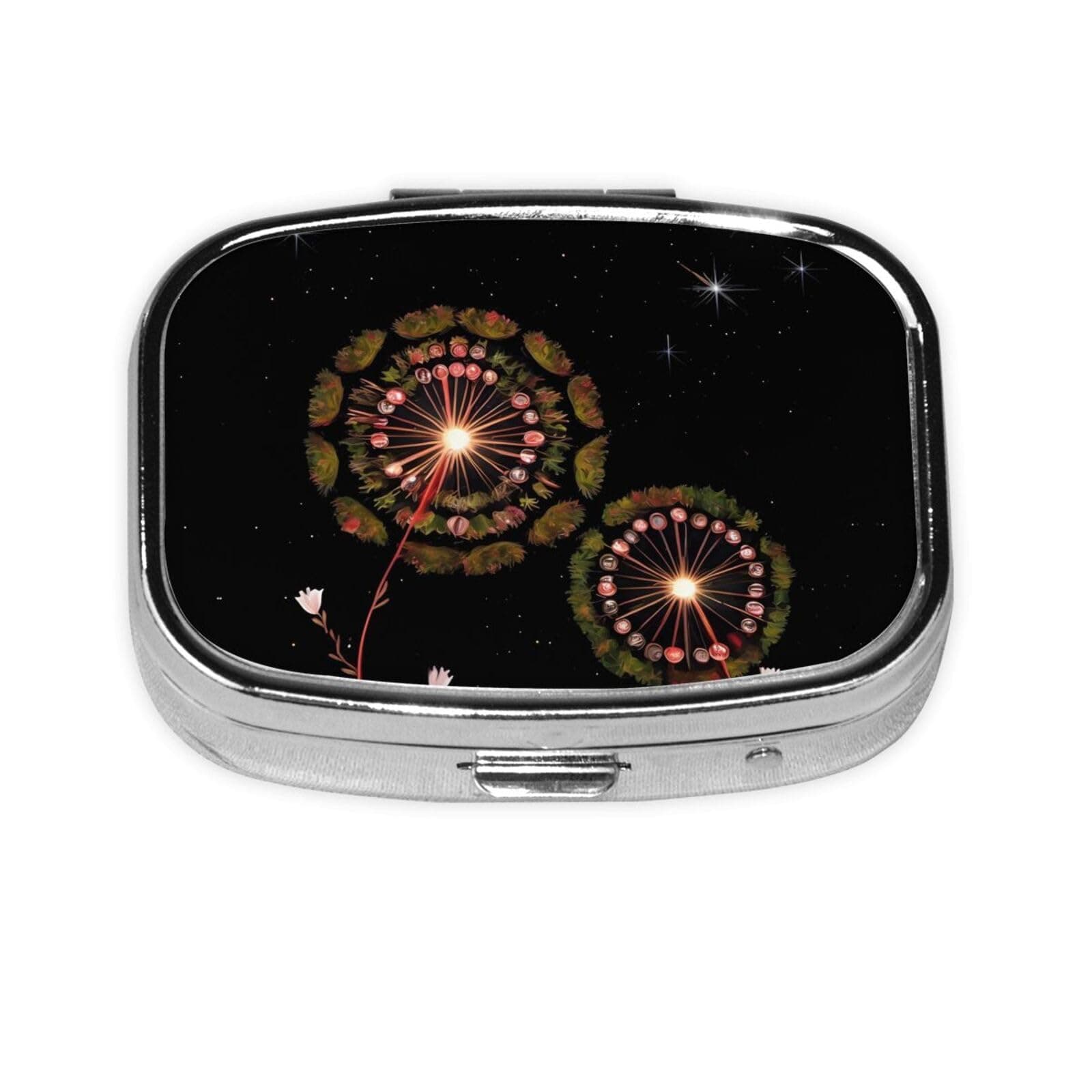 The Square Mini Medicine Box is Suitable for Putting in Pockets or Wallets. It is Easy to Open and Practical.Starry Dandelion