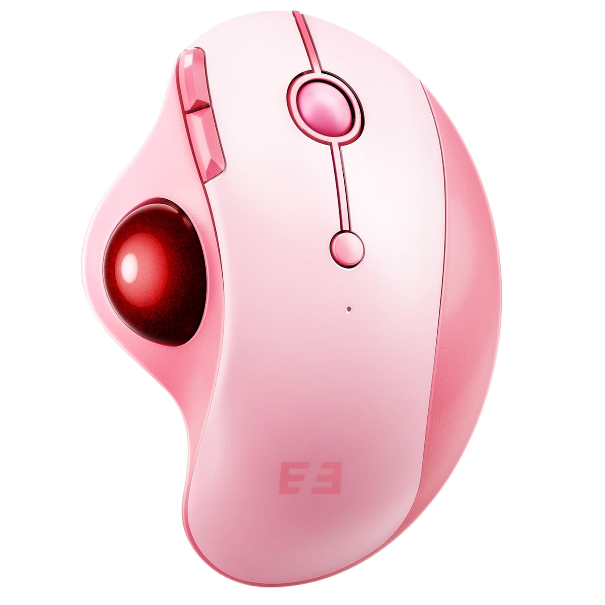 seenda Wireless Trackball Mouse, Ergonomic Bluetooth Rollerball Mouse Rechargeable, 3 Device Connection Optical Mice Adjustable DPI Thumb Control Mice Compatible for PC/Laptop/Windows/Mac - Pink