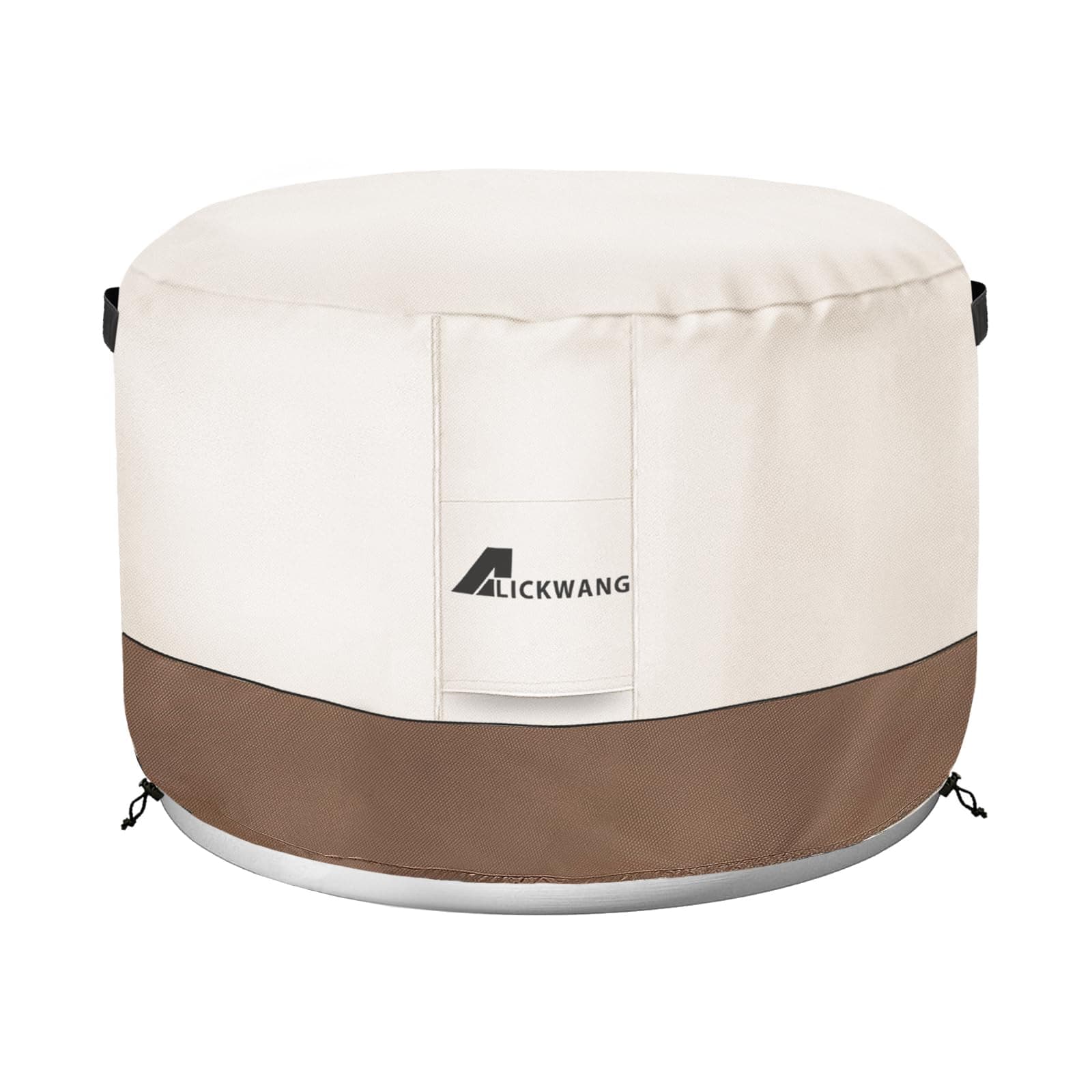 Fire Pit Cover for Solo Stove Bonfire,600D Tear-Resistant Heavy Duty Durable 100% Waterproof 20-22 Inch Smokeless Fire Pit Cover, Patio Weatherproof Gas Fire Pit, Beige 22"x16"