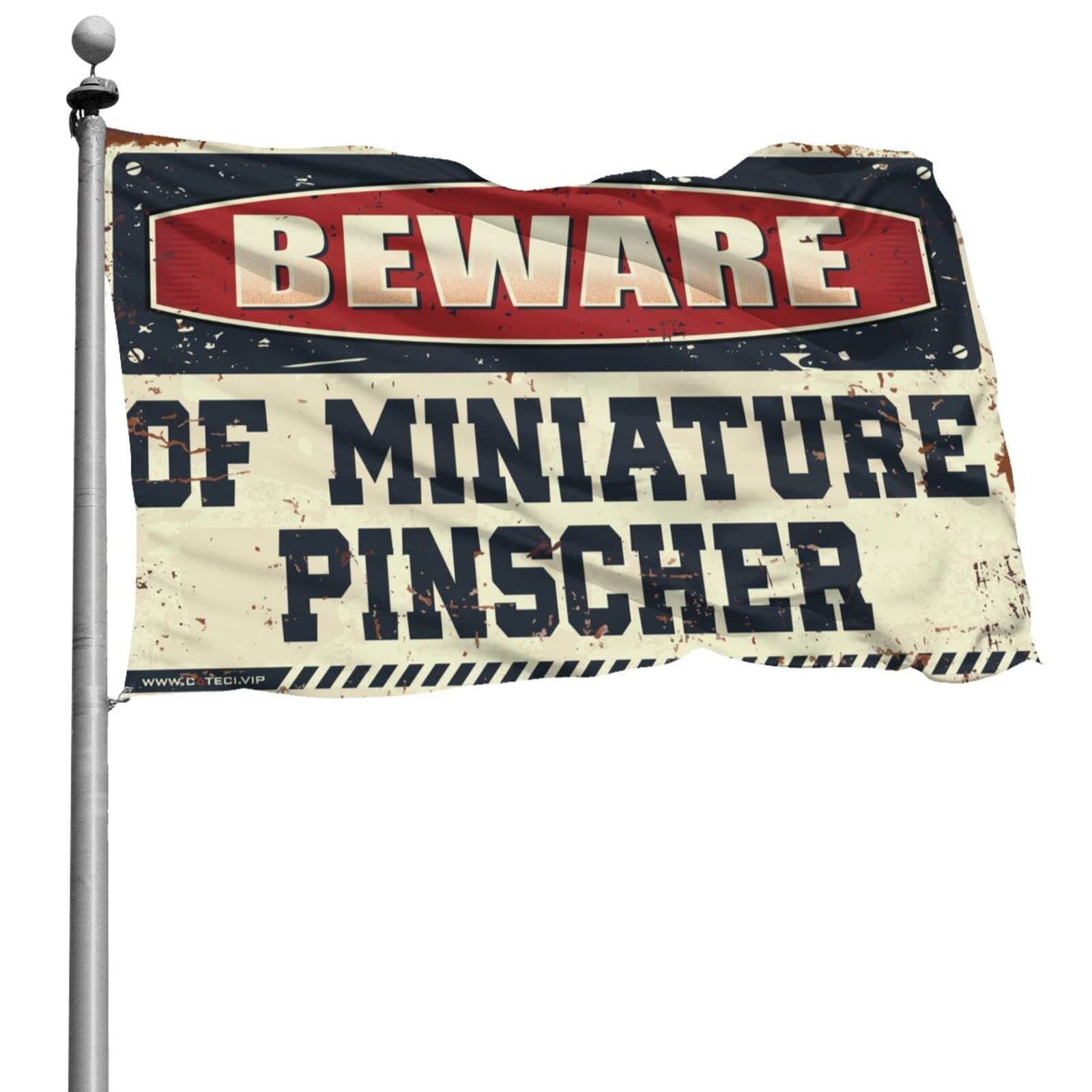 Funny Tapestrys Beware of Miniature Pinscher Flag Flags for Room Guys Funny ( Size : 120X180CM )