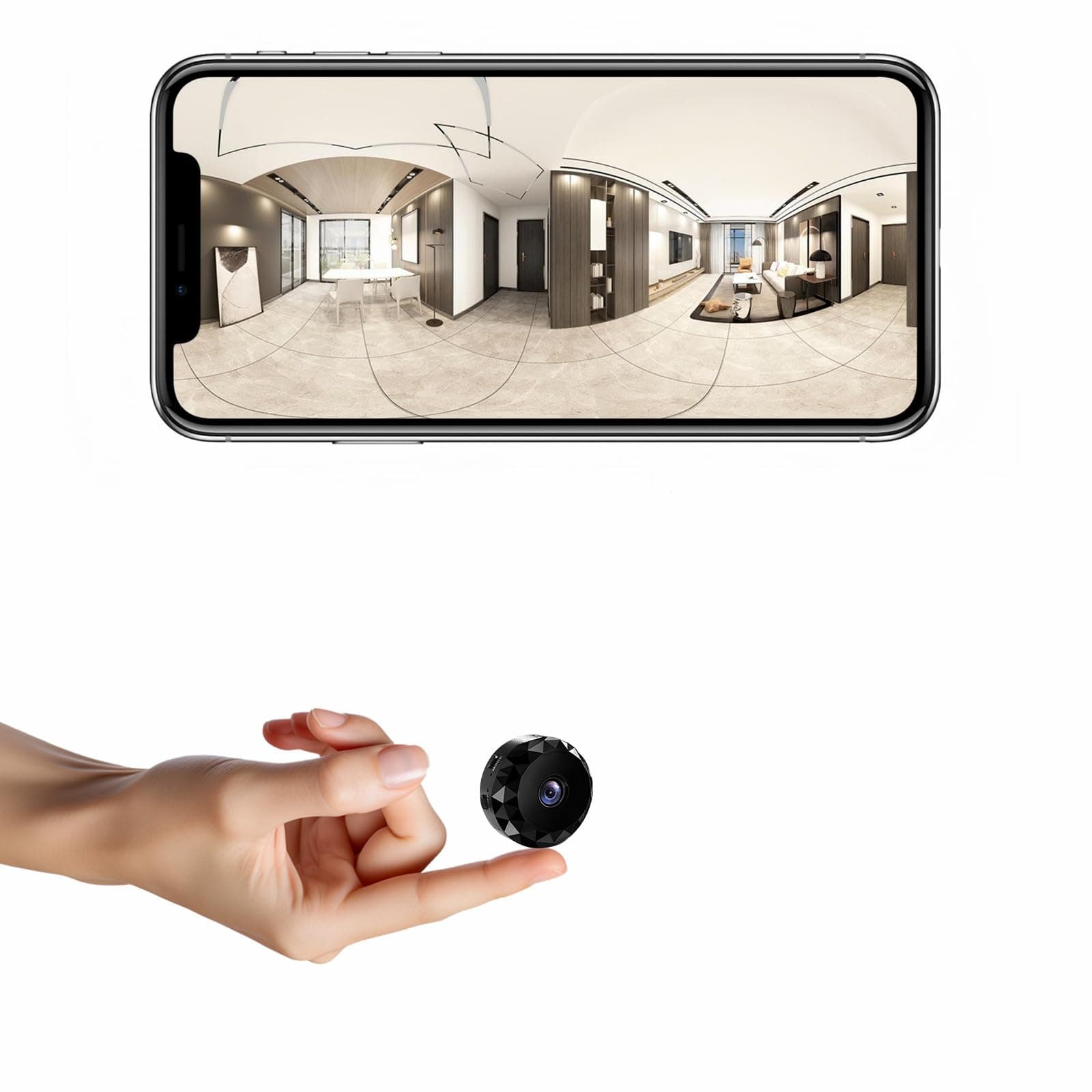 Hidden Spy Mini Camera 1080P WiFi Wireless Home Security - Black