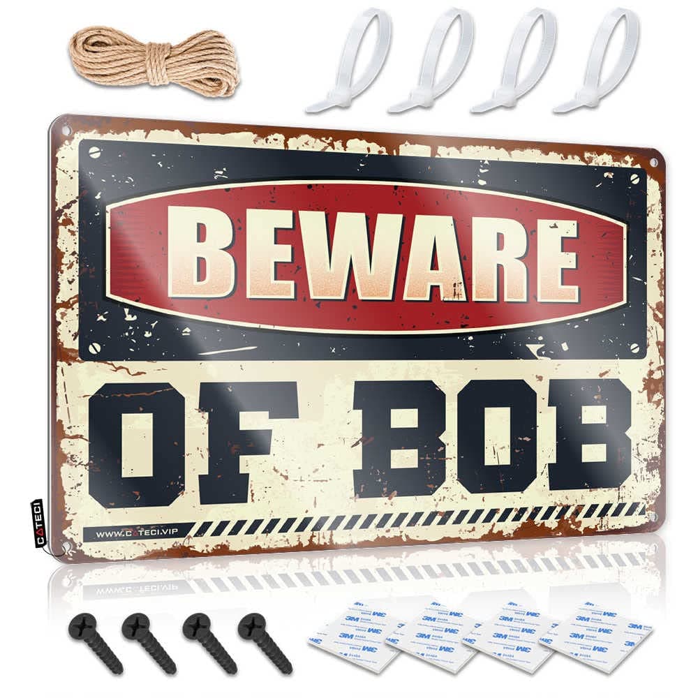 Funny Sogns Beware of Bob Sign No Boys Allowed Banner Sign Funny Desk Signs ( Size : 20X30CM )