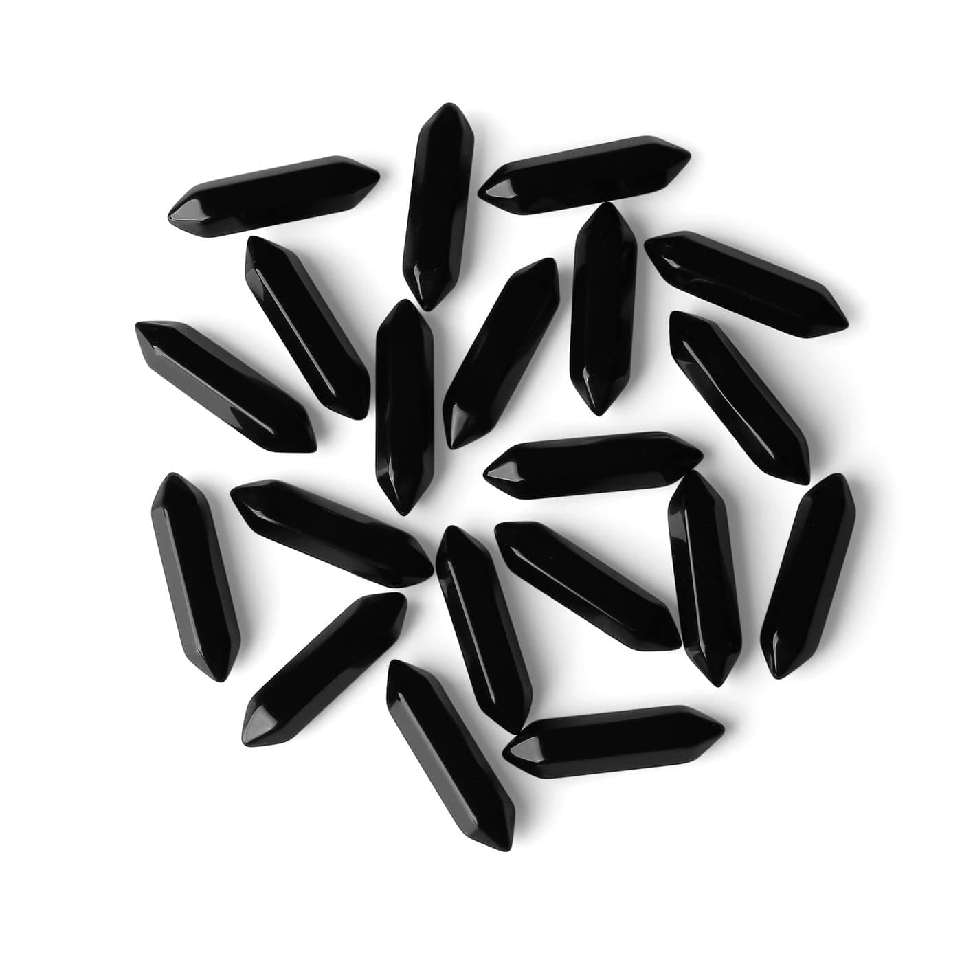 ZHIYUXI Obsidian Crystal Gemstones Points Healing Crystals Black Obsidian Crystal Wand Obsidian Stone Black Stones Tumbled Polished Energy Reiki Stones Meditation Yoga Decor Gifts 10 Pcs