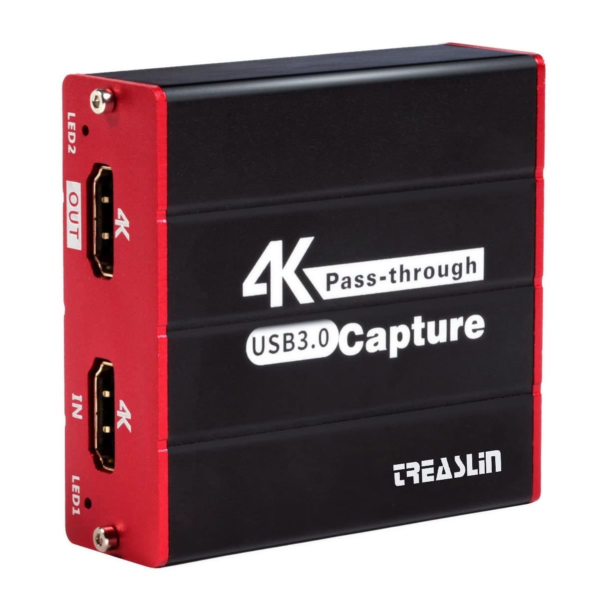 TreasLin Capture Card 4K HDMI Video Capture Card USB3.0 Capture with HDMI Pass-Through,Streaming and Recording for PS4 PS5 Nintendo Switch Wii U DSLR Xbox one on OBS,XSplit,Twitch,YouTube