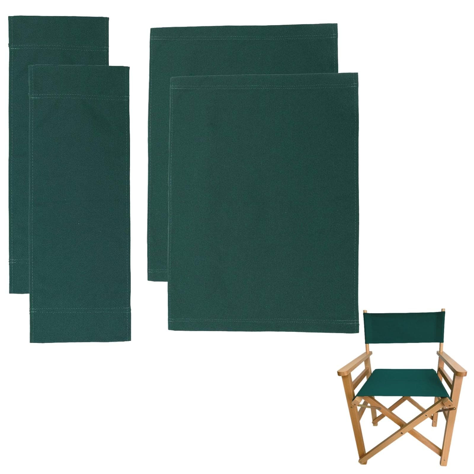 Upone 2 Set (4pcs) 20.86" L x 16.14" W Directors Chair Canvas Replacement Covers Kit for Directors Chairs,Movie Chair Replacement Canvas Oxford Cloth Cover for Home Director Chair Large Size (Green)