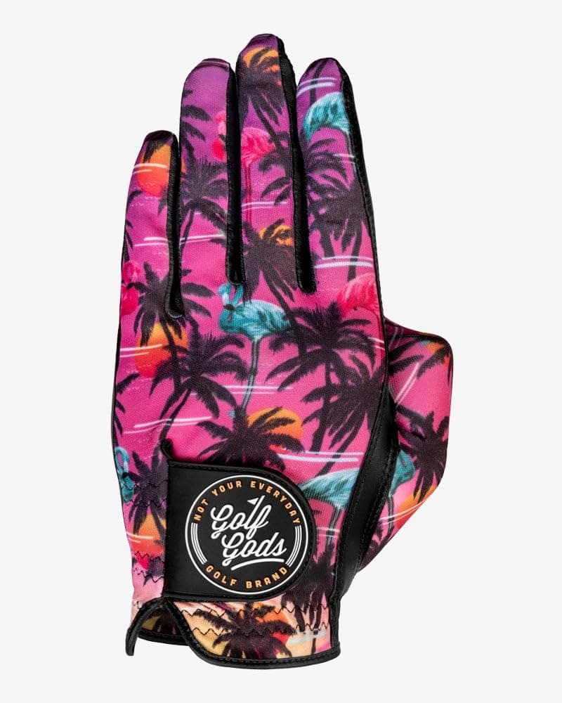 Golf Gods Summer Nights Golf Glove for Men and Women - Premium Cabretta Leather Palm Lycra Back | Tropical Golf Gloves Left Hand Right Hand | S M M/L L XL Sizes