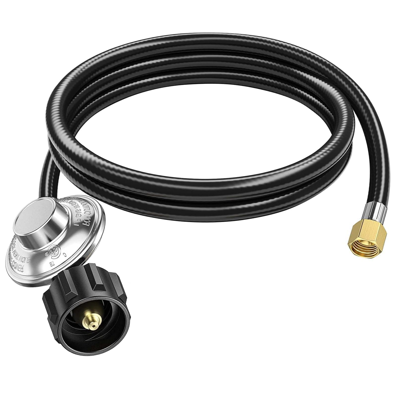 ZODIRISE 6 Feet Propane Regulator and Hose for Low Pressure Appliance with QCC1 & 3/8" Female Swivel Fittings, Propane Gas Line for BBQ Grill, Heater, Burner, Generator, Griddle, Fire Pit