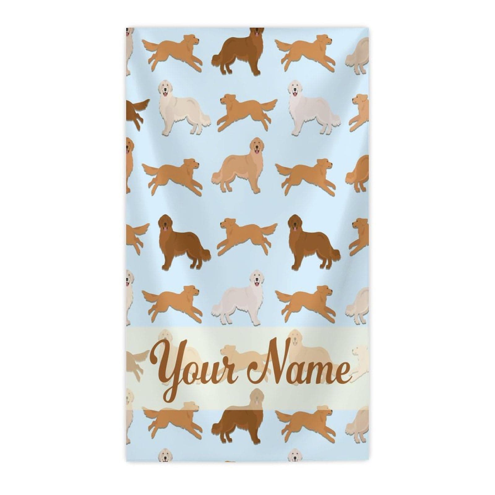 PAKKITOP Personalized Beach Towels Gift for Girls Dog Lovers, Custom Golden Retriever Towel with Name for Kids Teens, 30x60 Inches Quick Dry Sandproof Beach Blanket for Gym Vacation Travel Bathroom