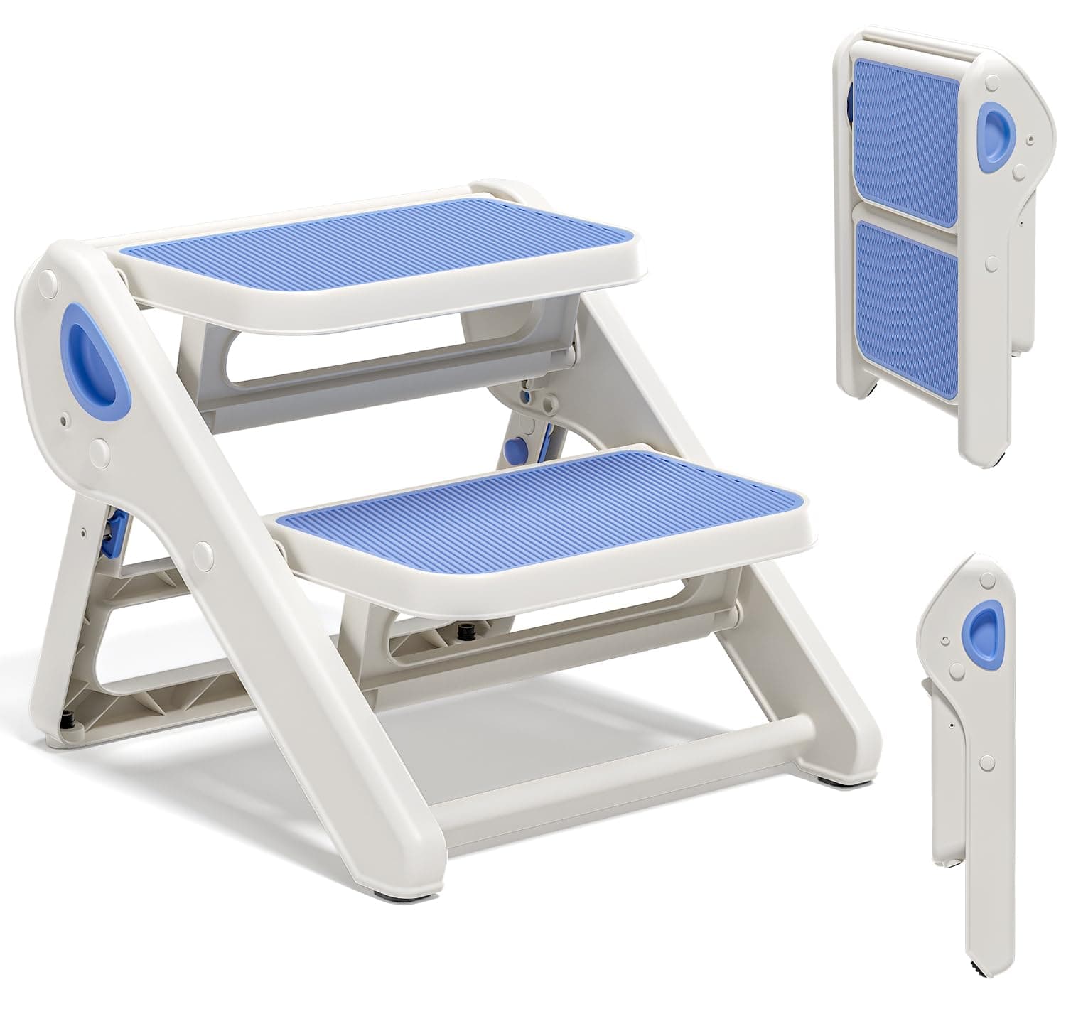 MoreFeel Foldable Toddler Step Stool for Bathroom Sink - 2-Step Kids Stool for Potty Training, Kitchen Counter & Bedroom, Sturdy Non-Slip Child Safety Stool Helper