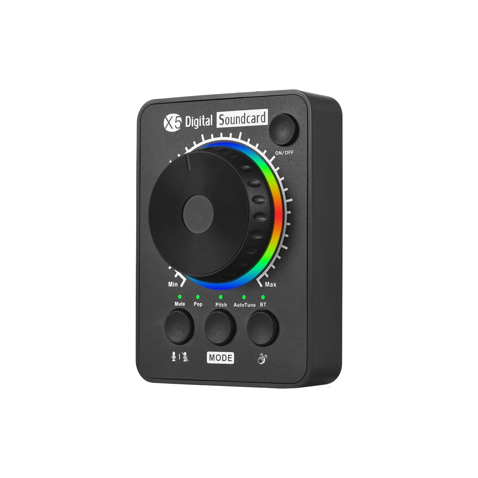 summina External Sound Card Live Streaming Sound Card Professional Desktop Live Streaming Sound Board for PC Phone Laptops Supports BT Music Input Accompany USB Multimedia Volume Knob