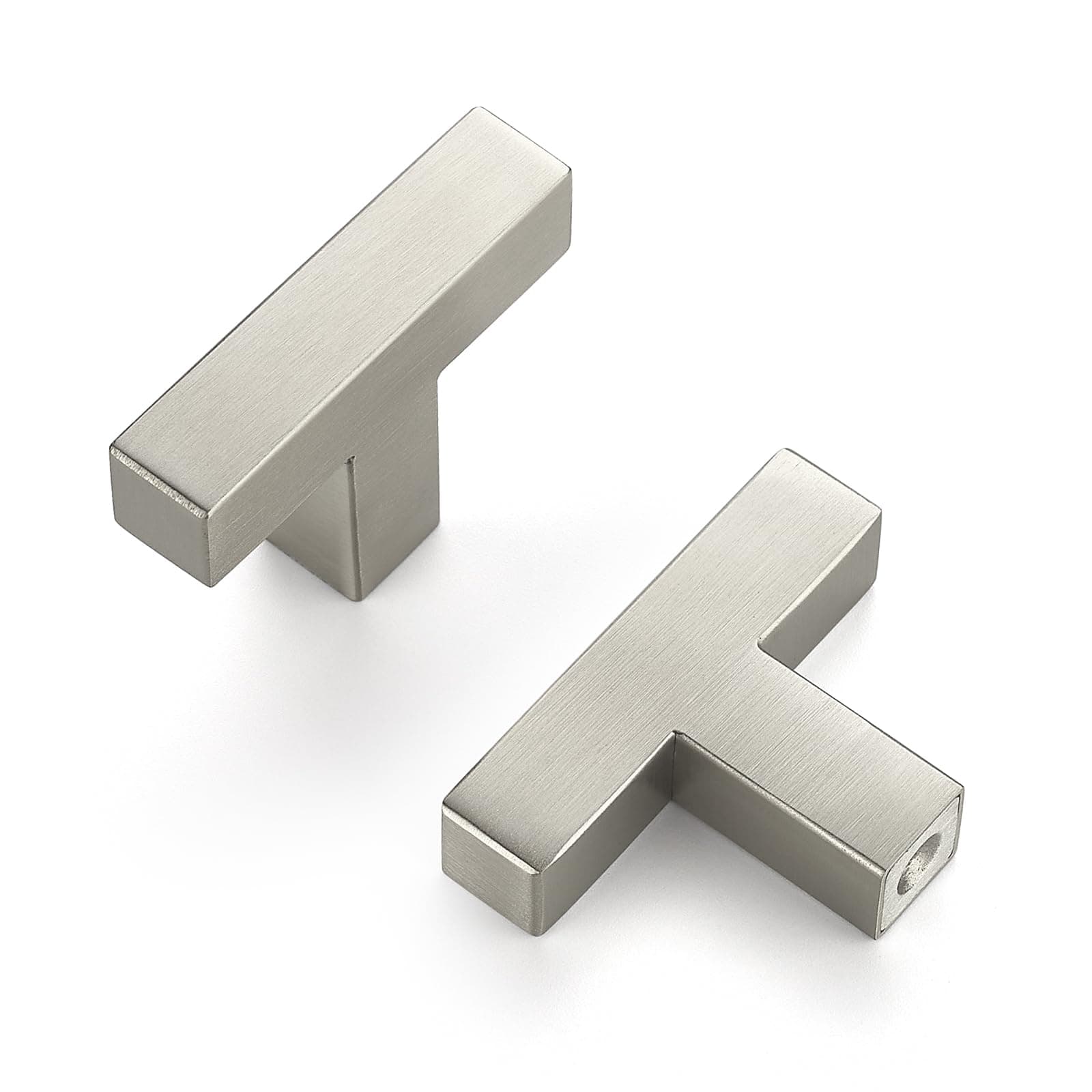 HOME EDIT Brushed Nickel Square Drawer Handles & Pulls Single Hole,5 Pack