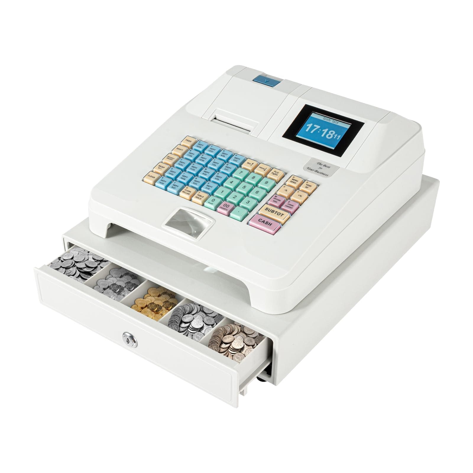 T-71-60 Cash Register POS System Electronic Cash Register with 48 Keys Cash Registers Portable Cash Register for Supermarkets Hamburger Stores Small Ticket Printers